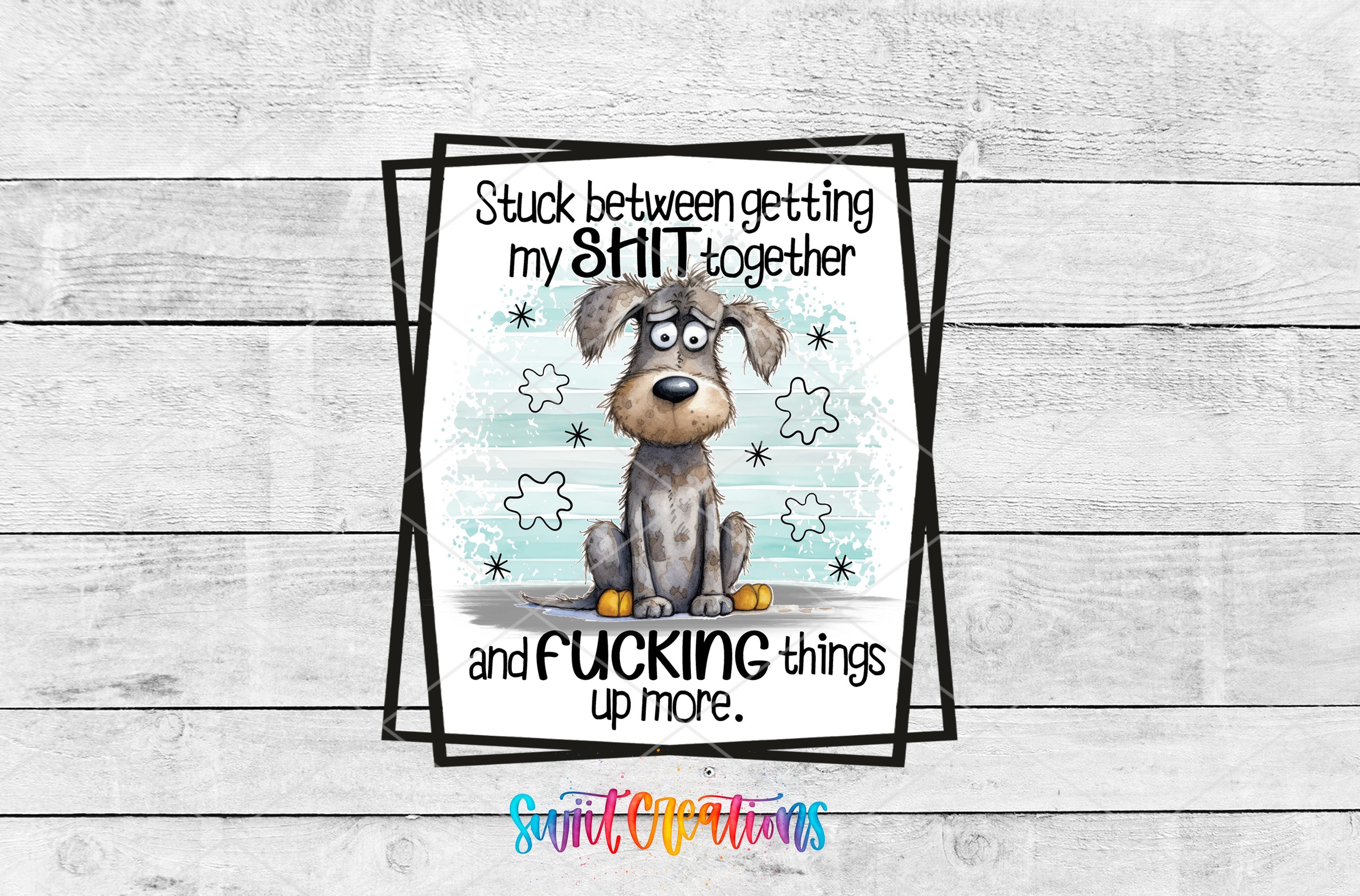 a card with a picture of a dog on it