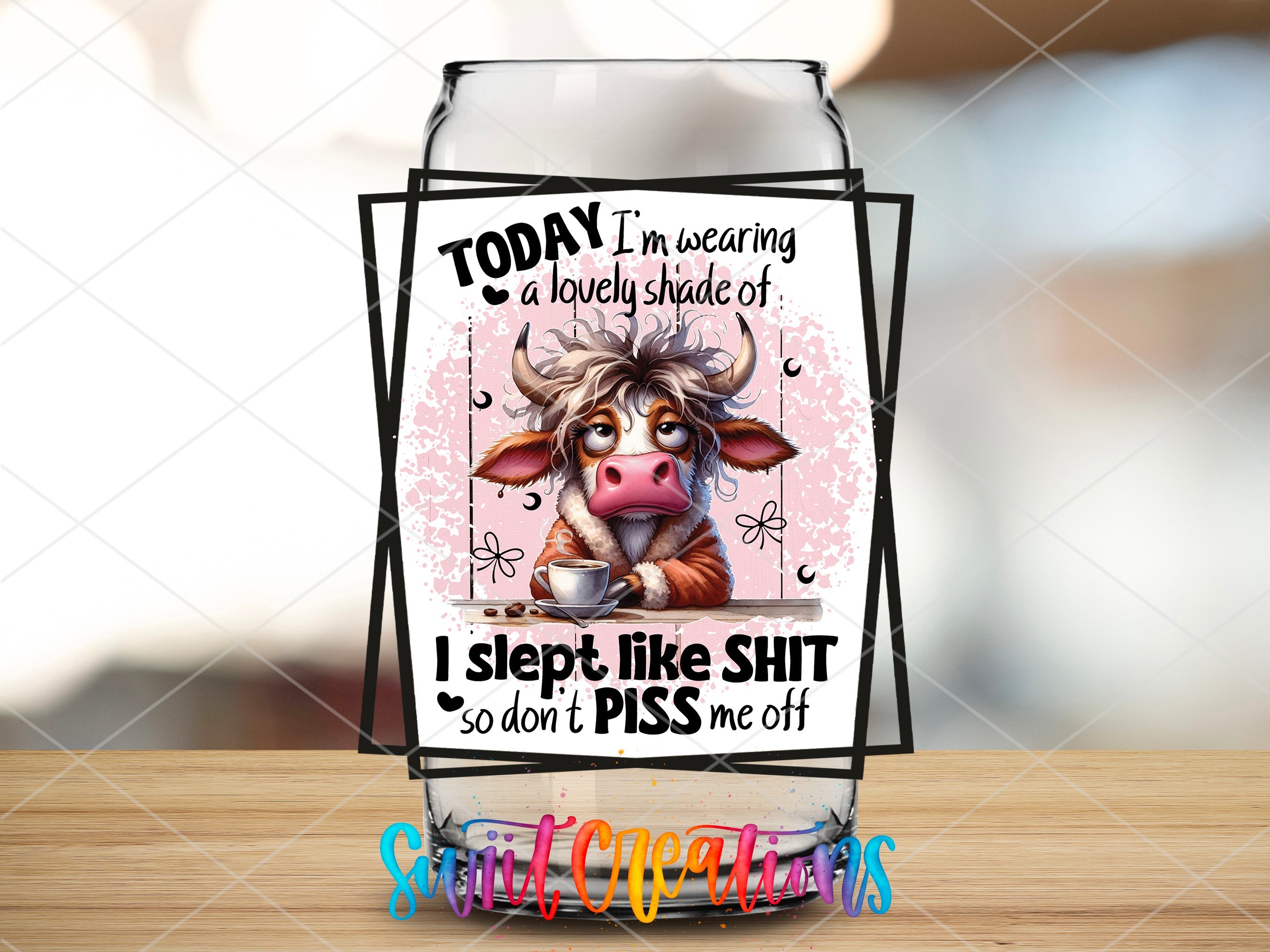 a card with a picture of a cow on it