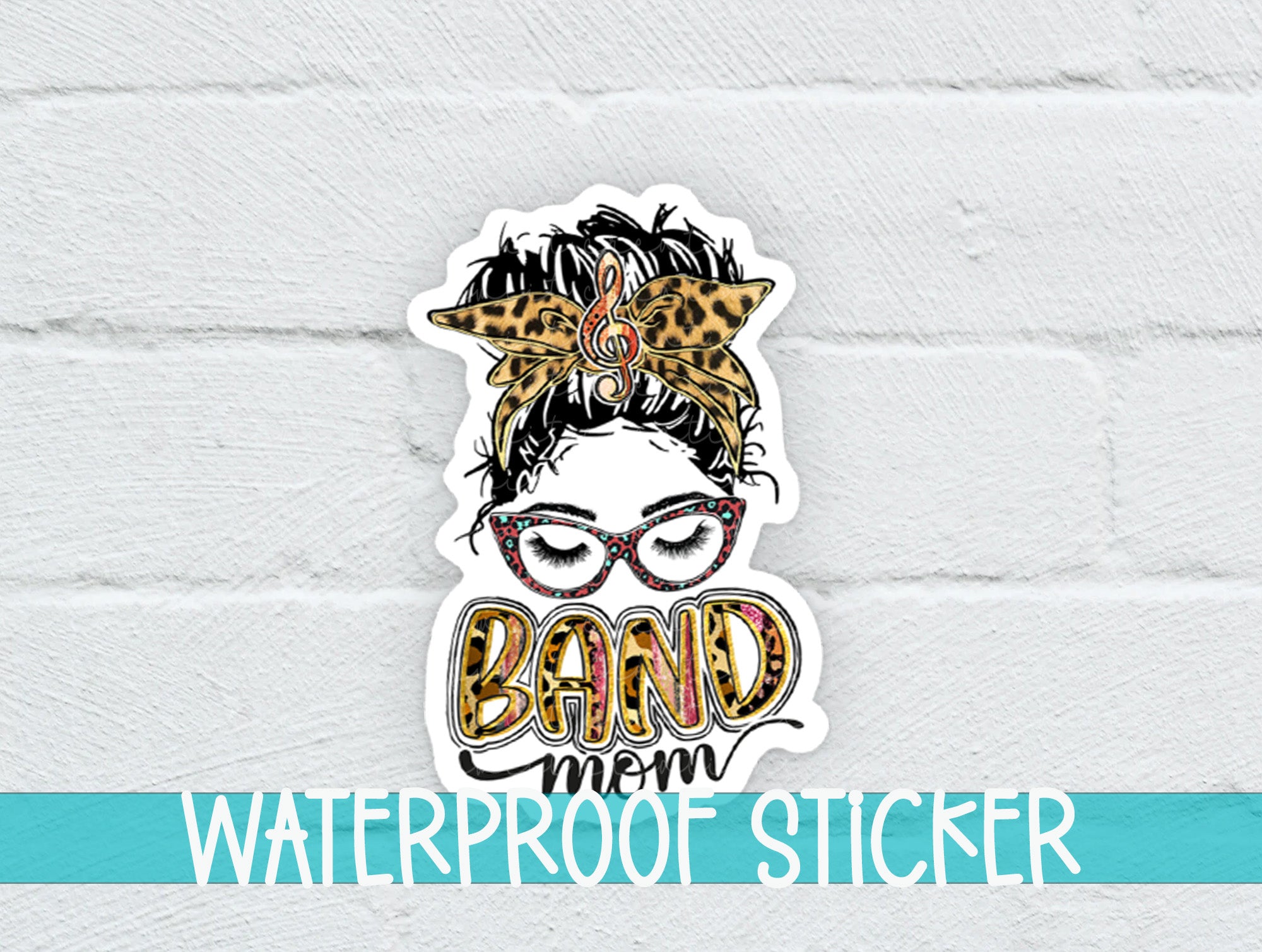 a sticker of a woman with a bandana on her head