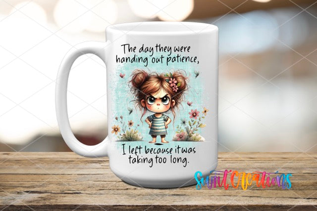a coffee mug with a picture of a girl on it