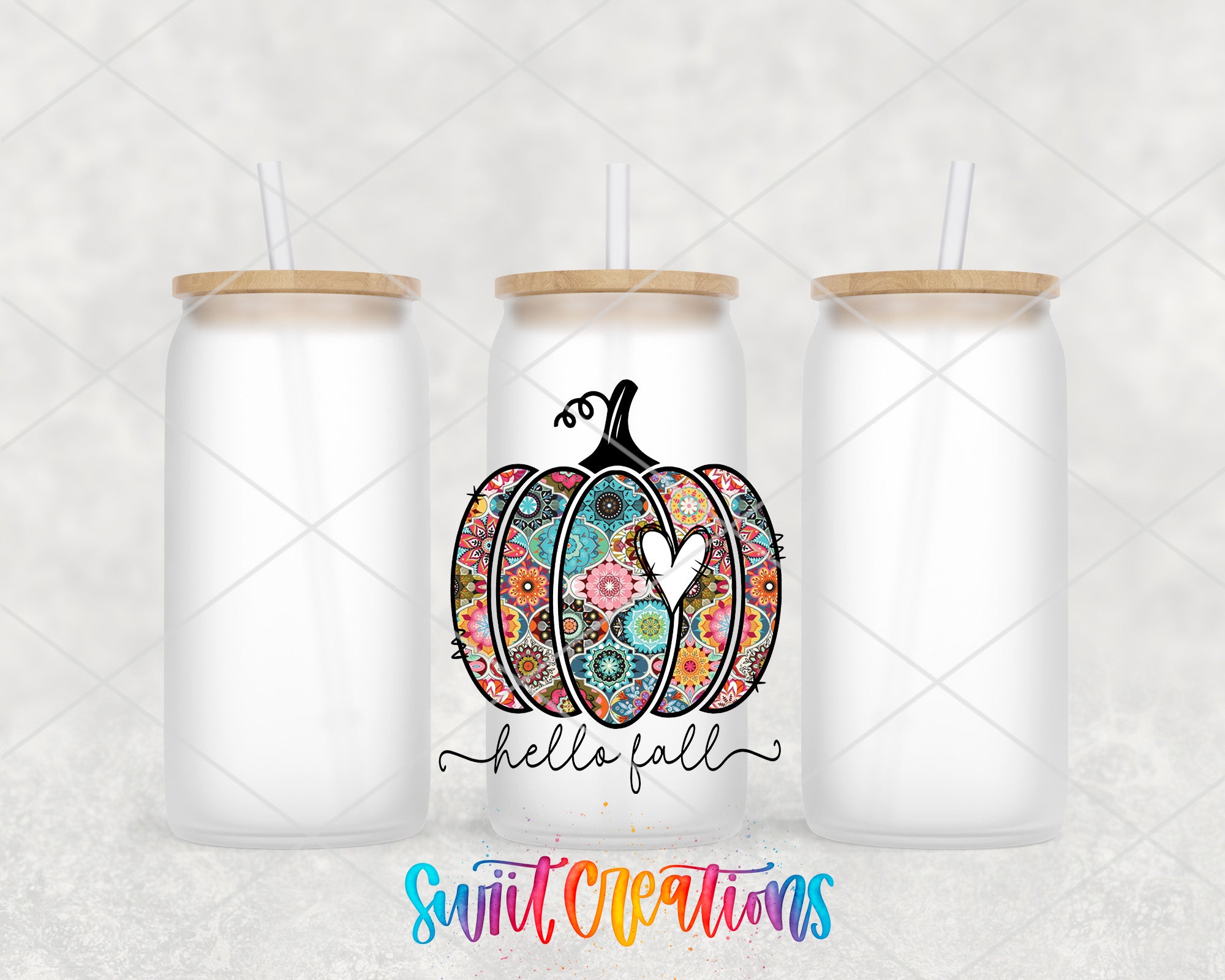 a couple of white mason jars sitting next to each other