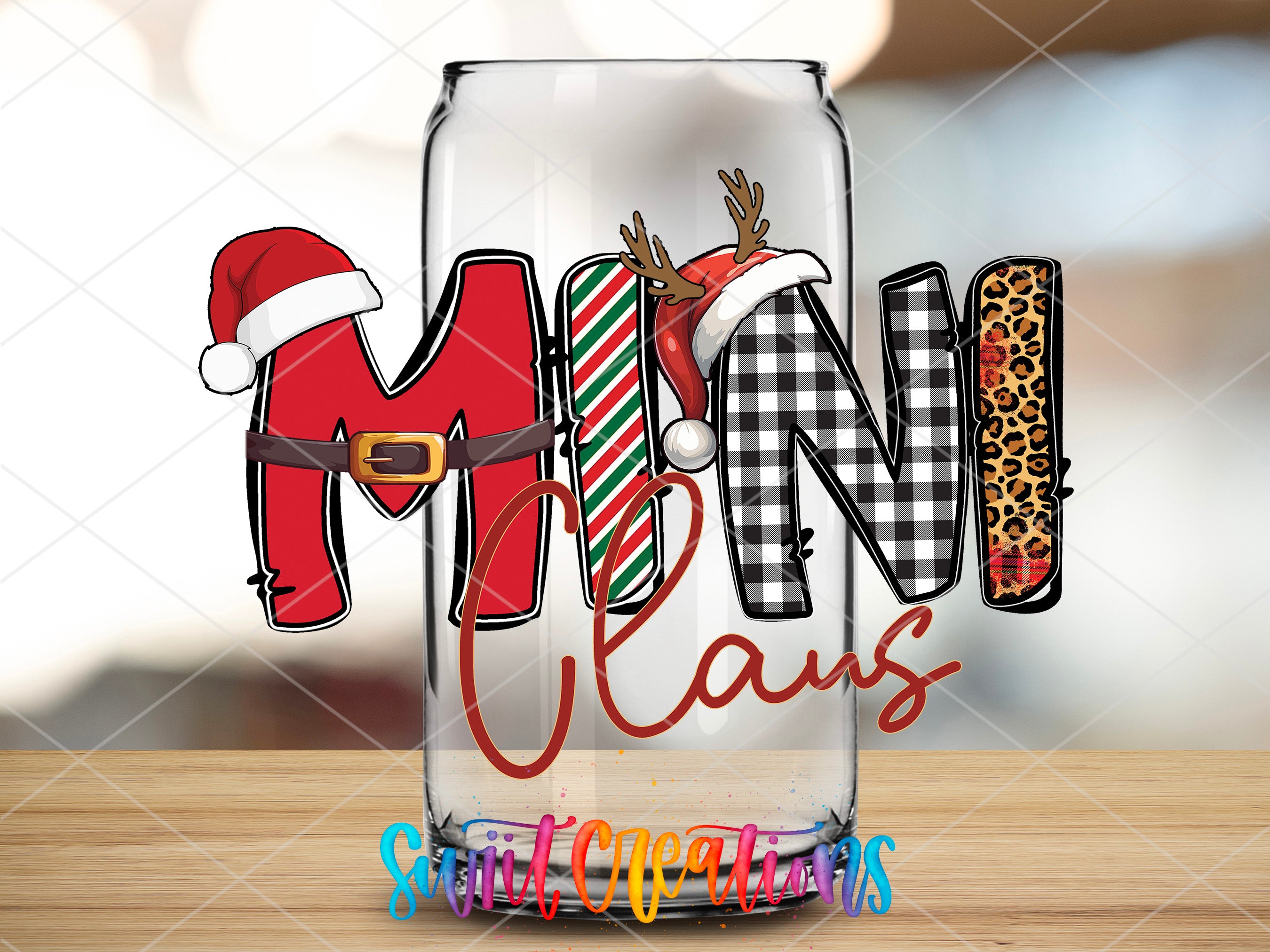 a glass with the word merry written on it