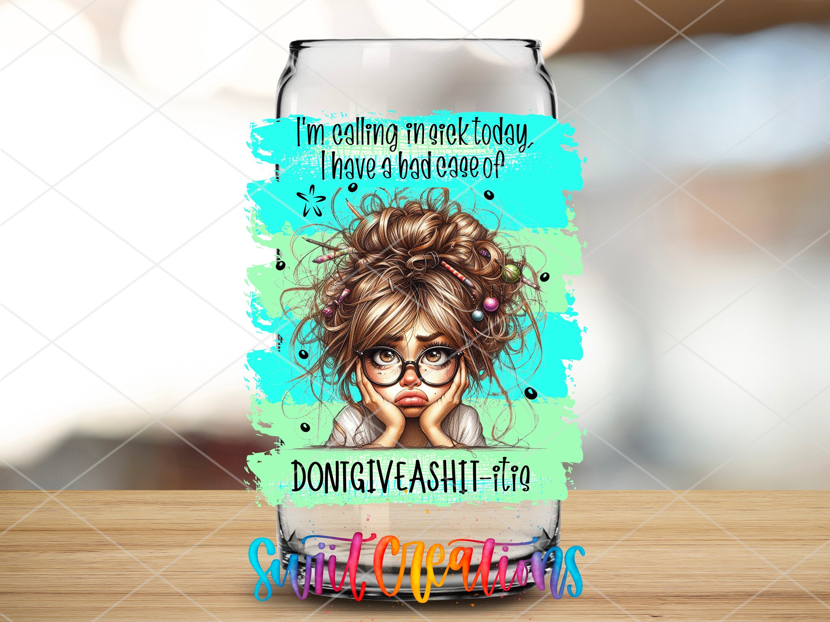 a can with a picture of a woman on it