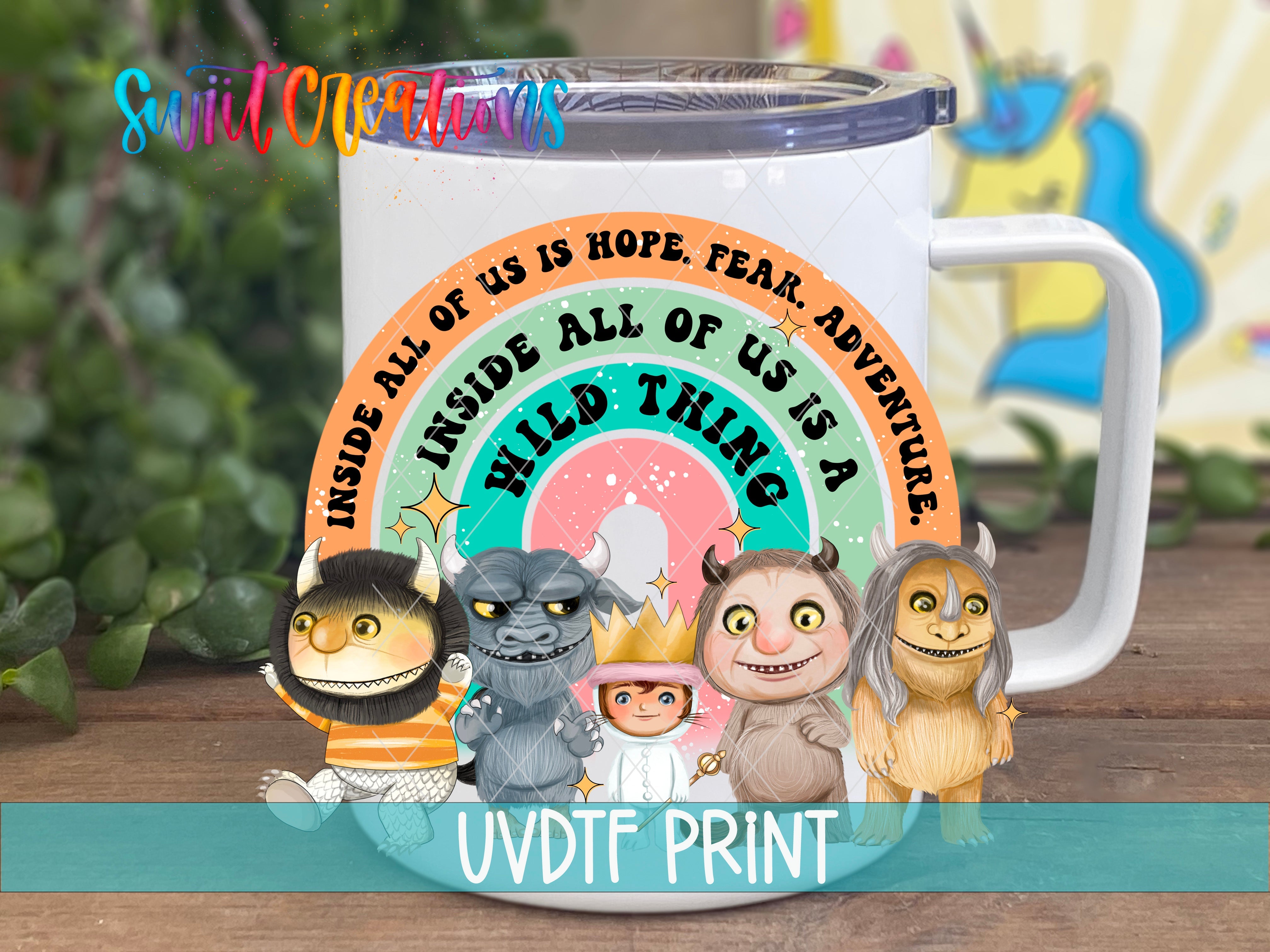 a coffee mug with a picture of a group of cartoon characters on it