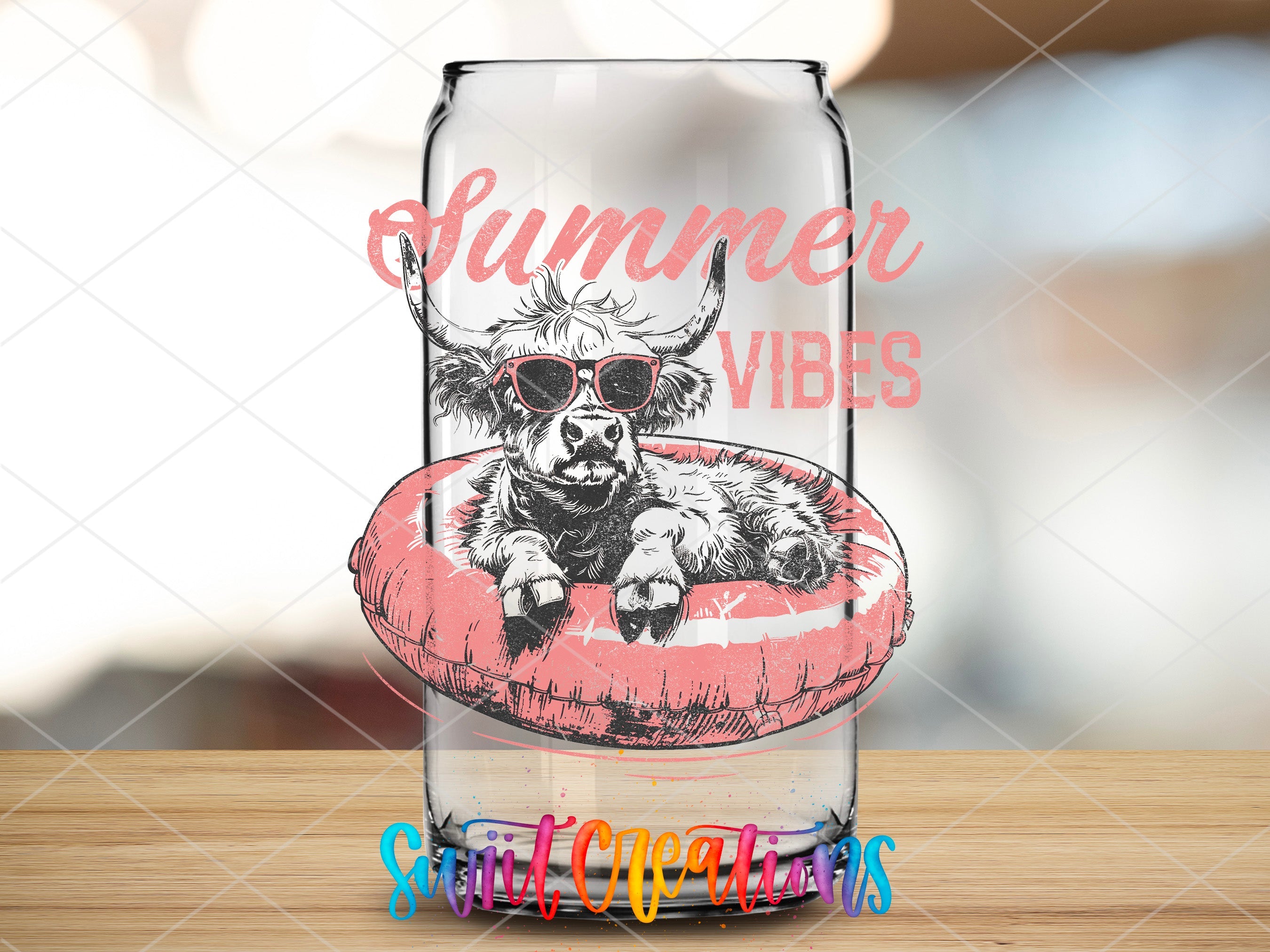 a glass with a picture of a dog on it