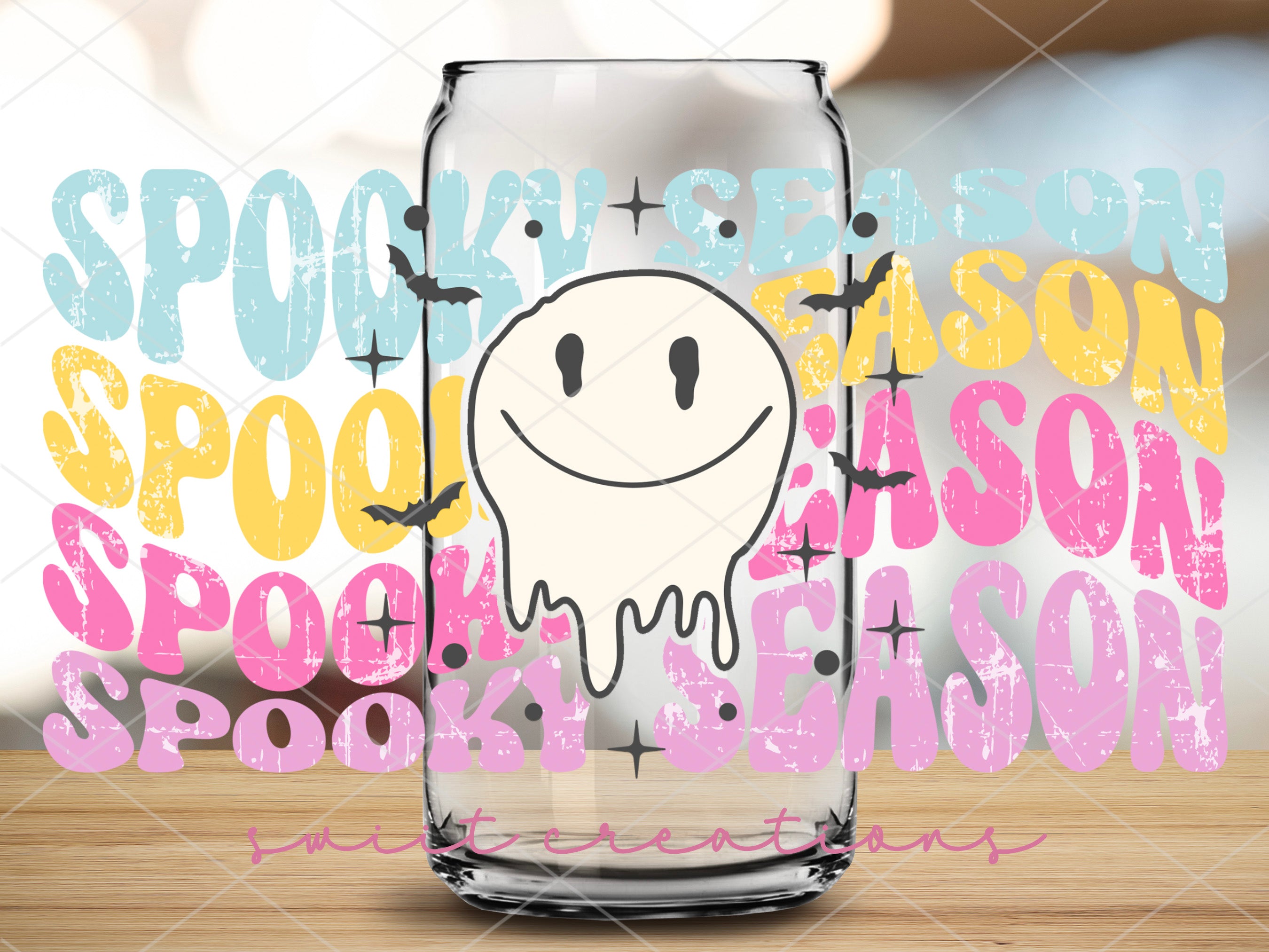 a glass with a tooth drawn on it