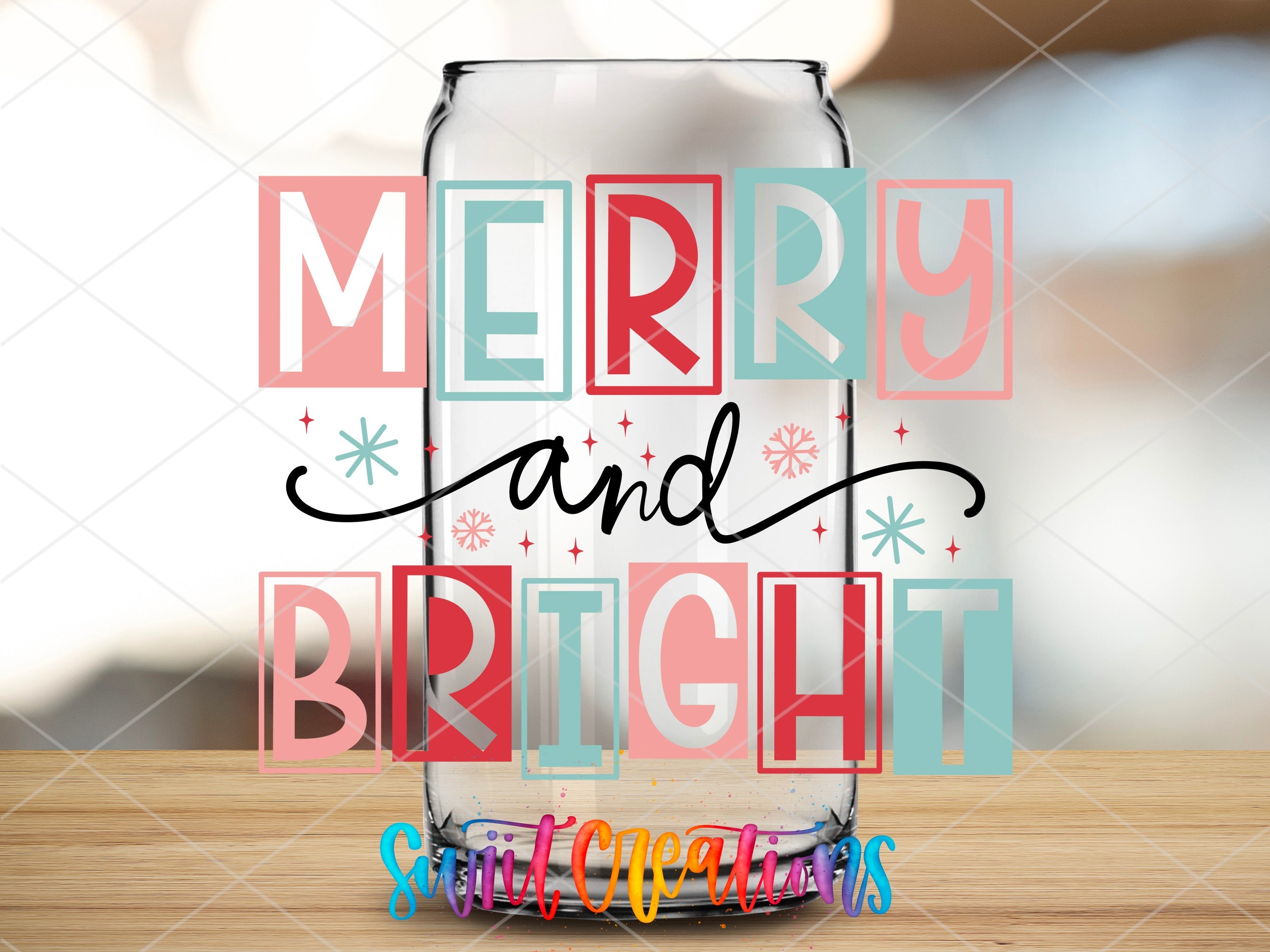 a merry and bright message in a glass jar