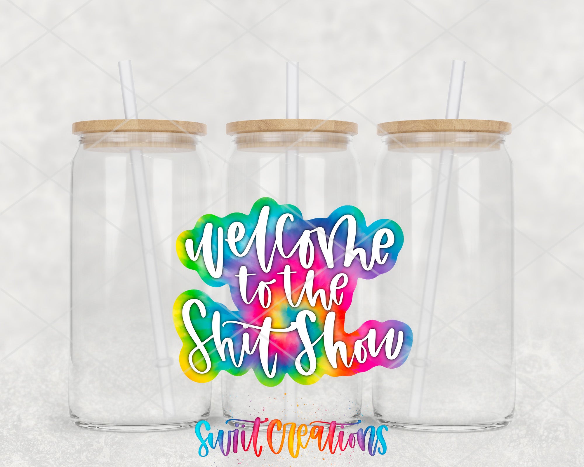 two tumblers with the words welcome to the shit show on them