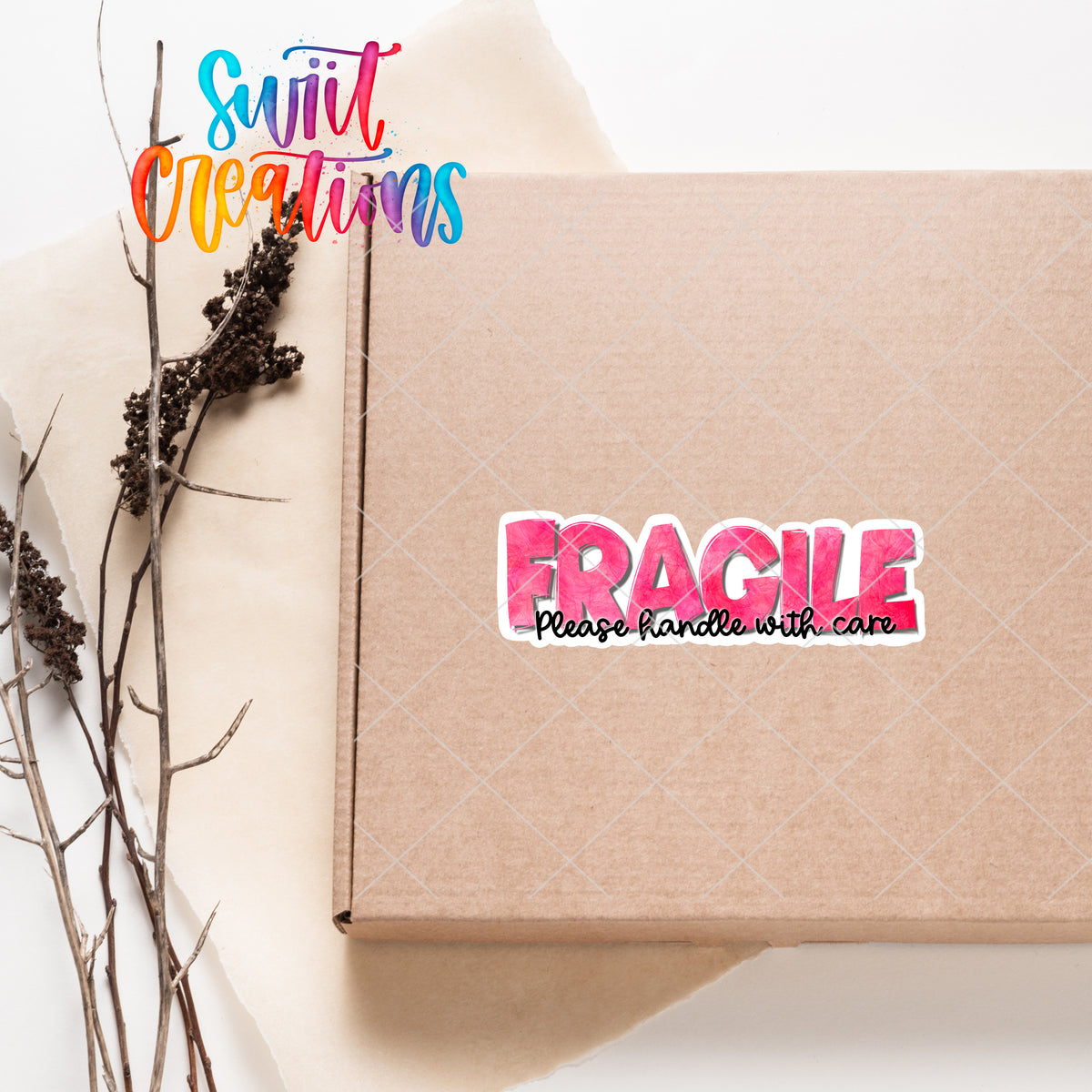 a box with a sticker that says fragile