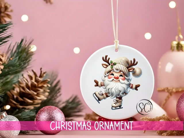 a christmas ornament hanging from a christmas tree