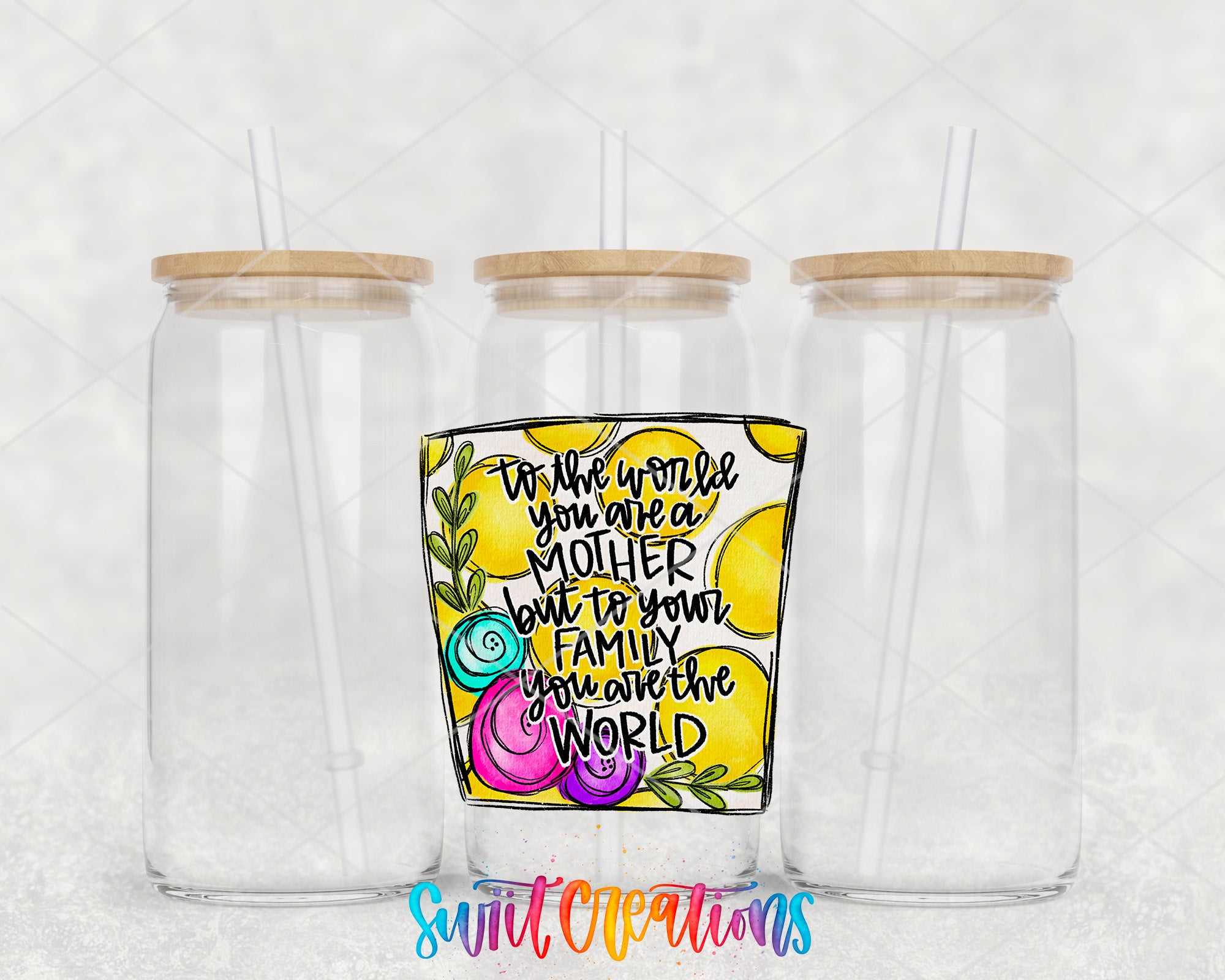 a couple of plastic cups with straws in them