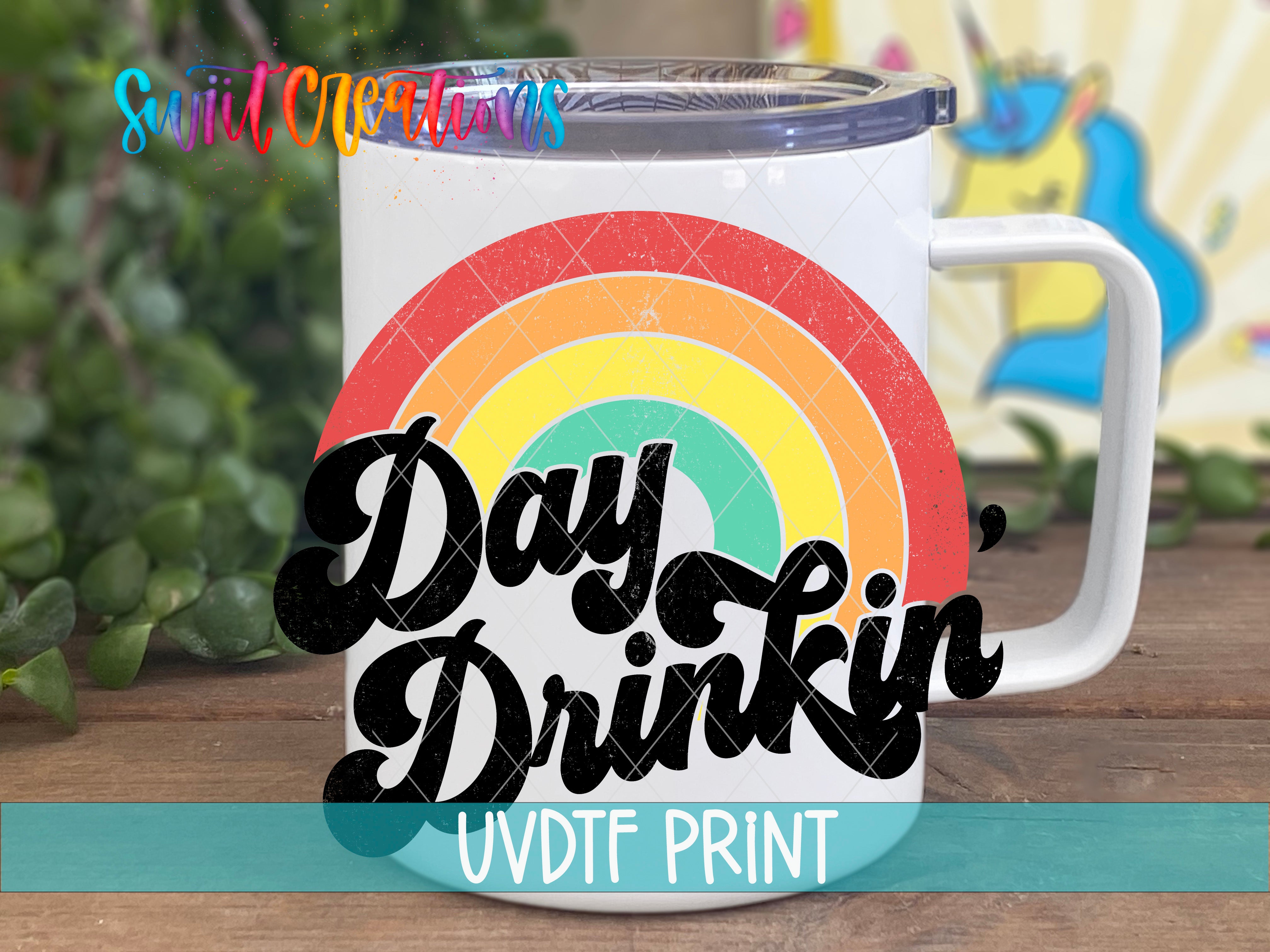 a coffee mug with the words day of the drinking on it