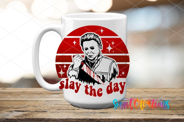a coffee mug with a picture of a man on it