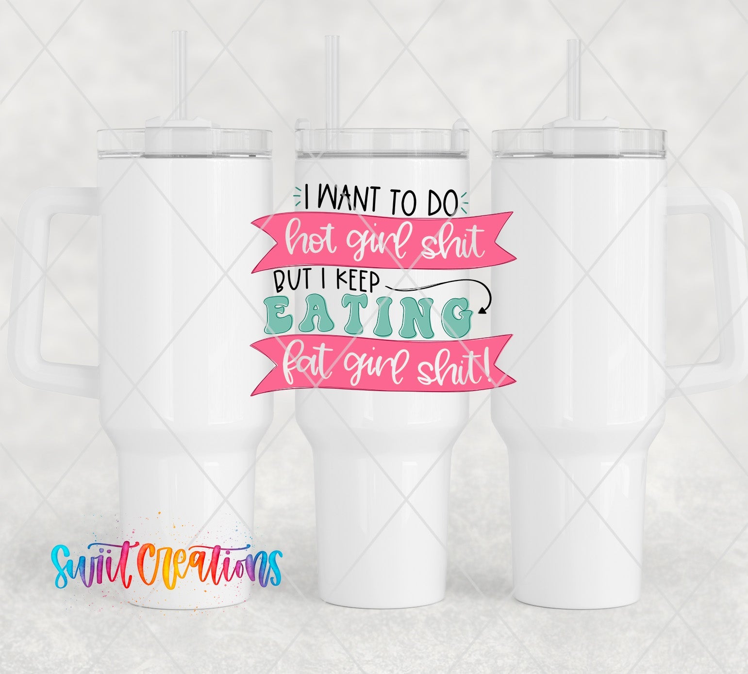 a couple of white coffee mugs sitting next to each other