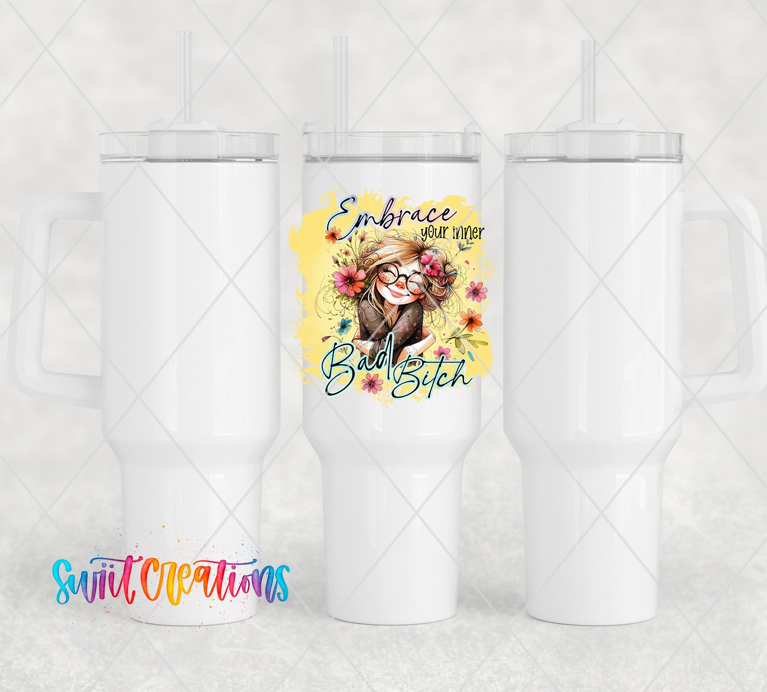 a couple of white coffee mugs sitting next to each other