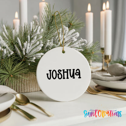 Personalized back sample with the name Joshua