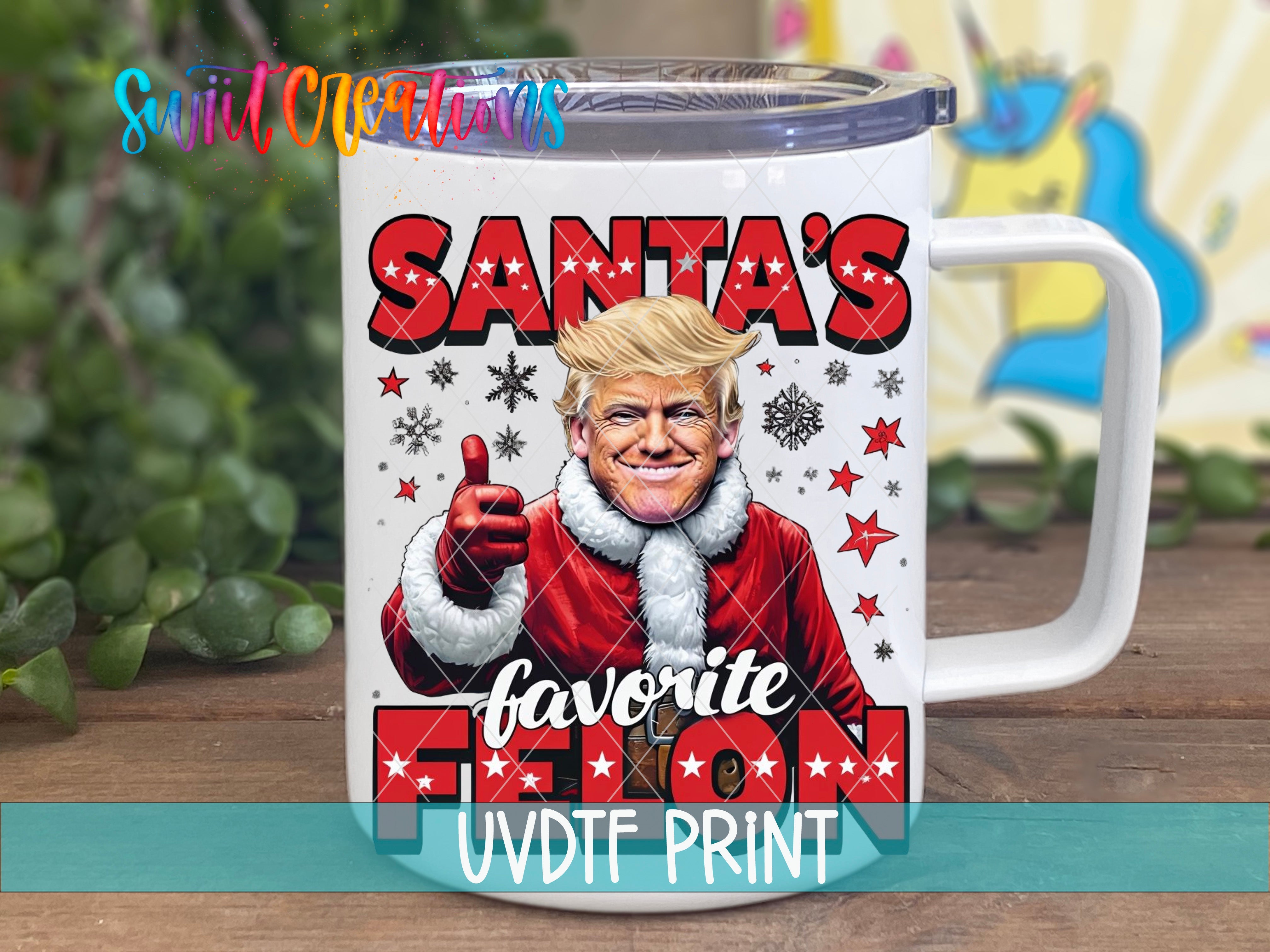 a white coffee mug with a picture of president trump on it