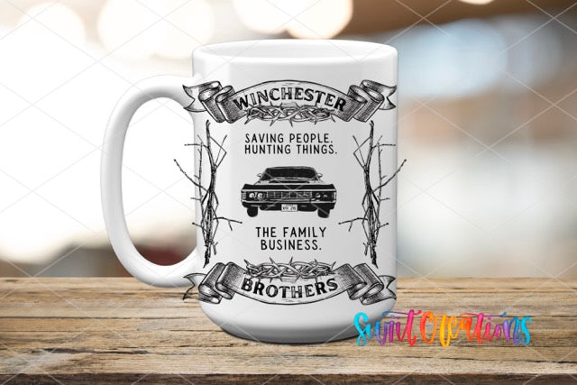 a coffee mug with a picture of a truck on it