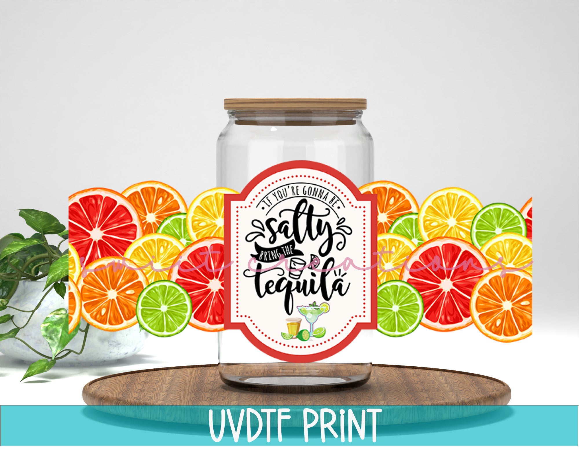 a jar of fruit with a label on it