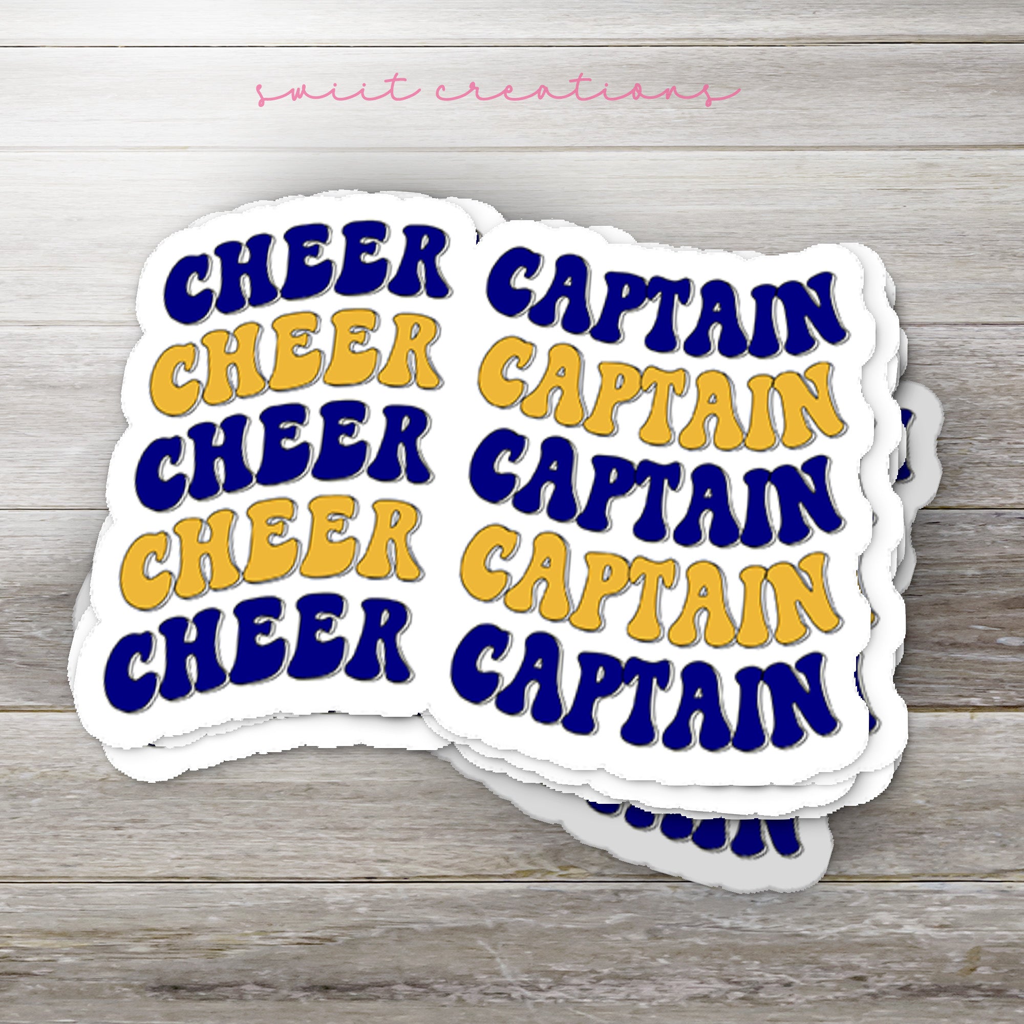 a sticker with the words cheer captain on it