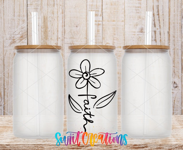 three white jars with a flower on them