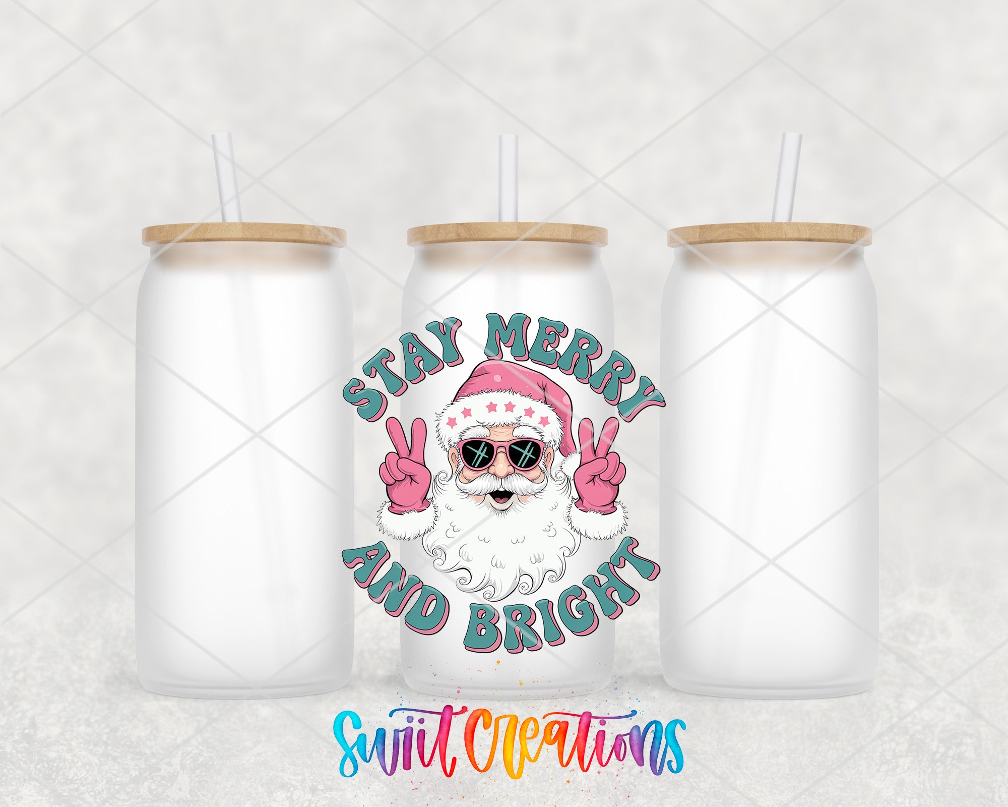 a couple of bottles with santa claus on them
