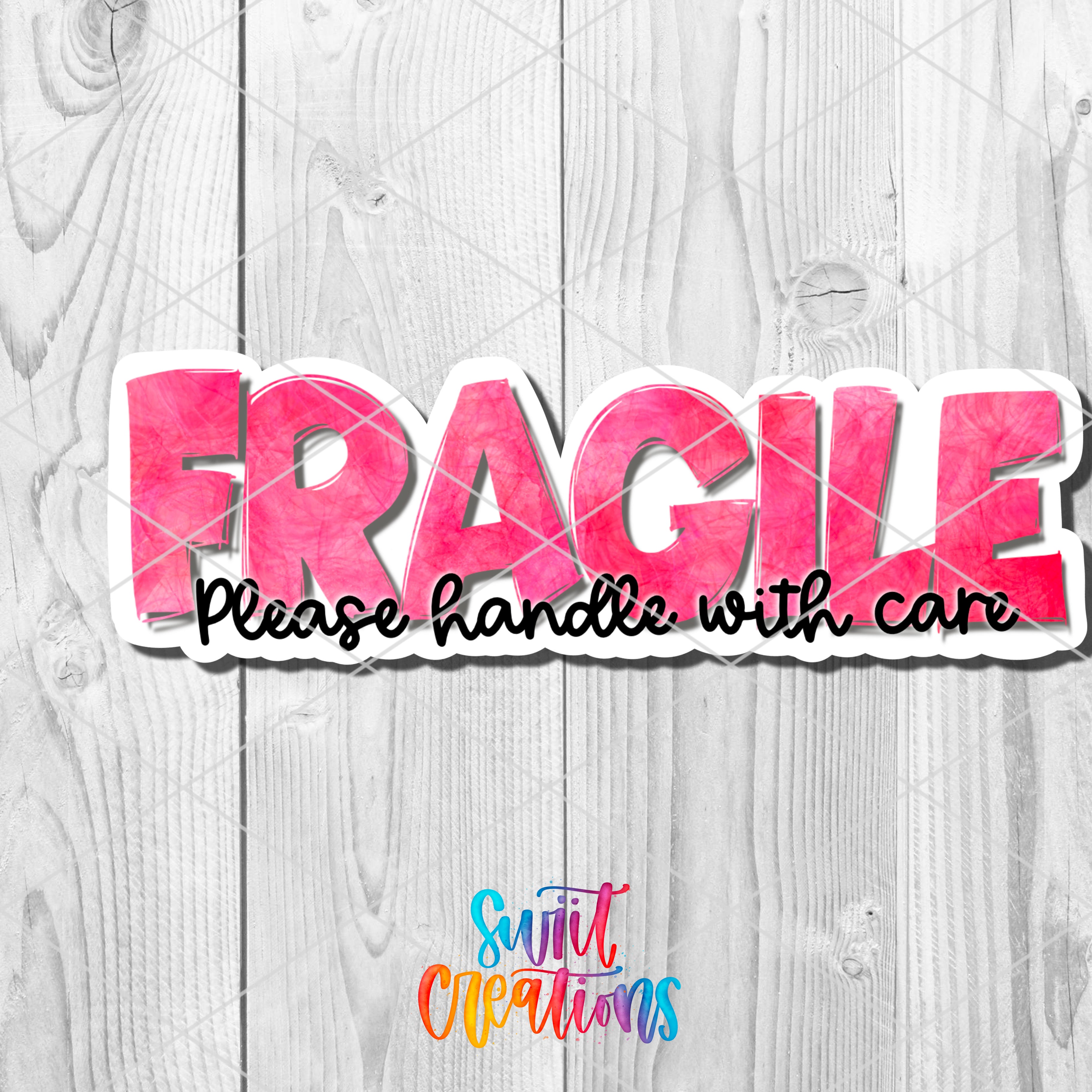 a sticker with the word fragile on it