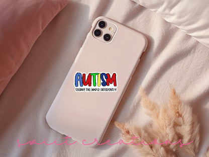 a phone case with the words autism on it