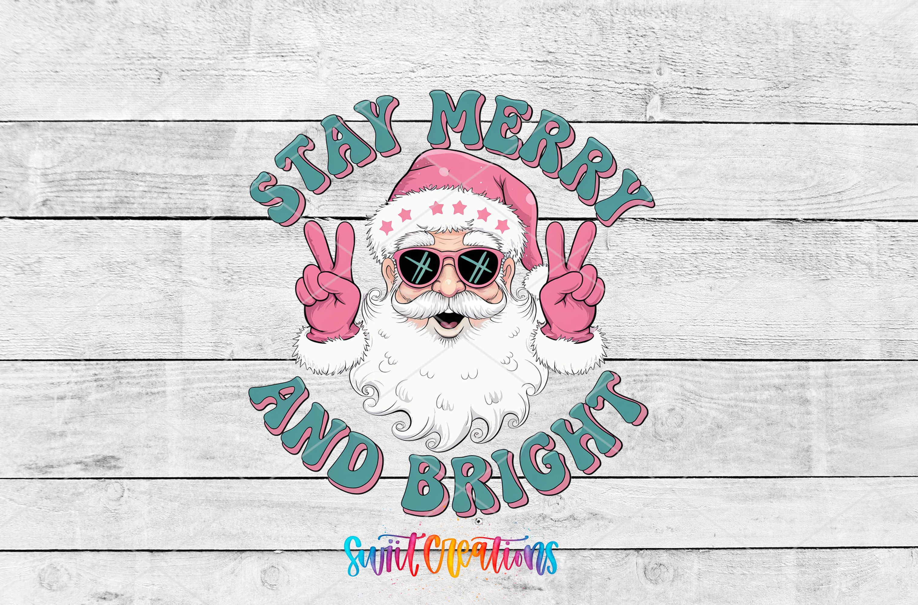a santa clause wearing sunglasses and a santa hat