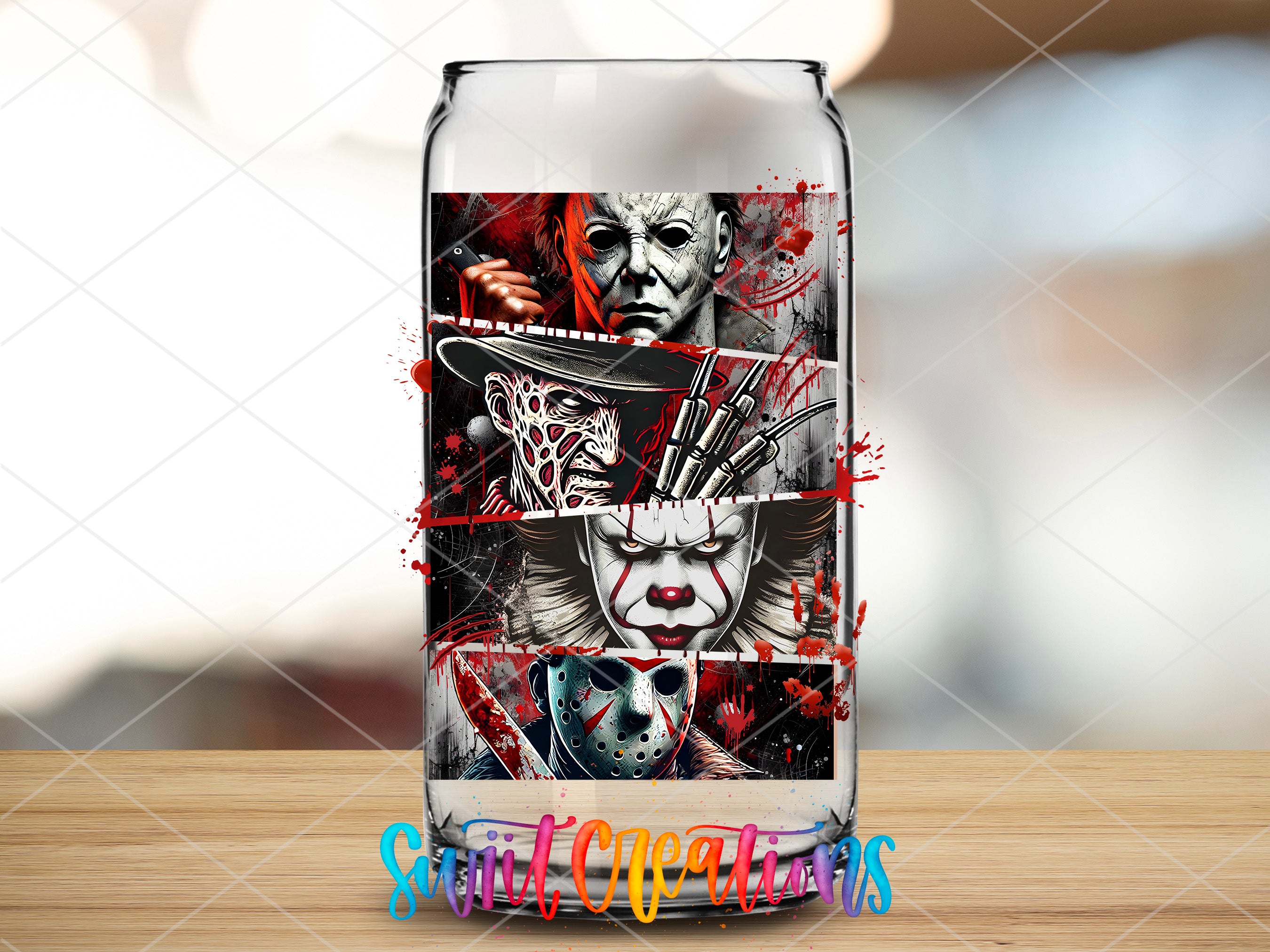 a can with a picture of a clown on it