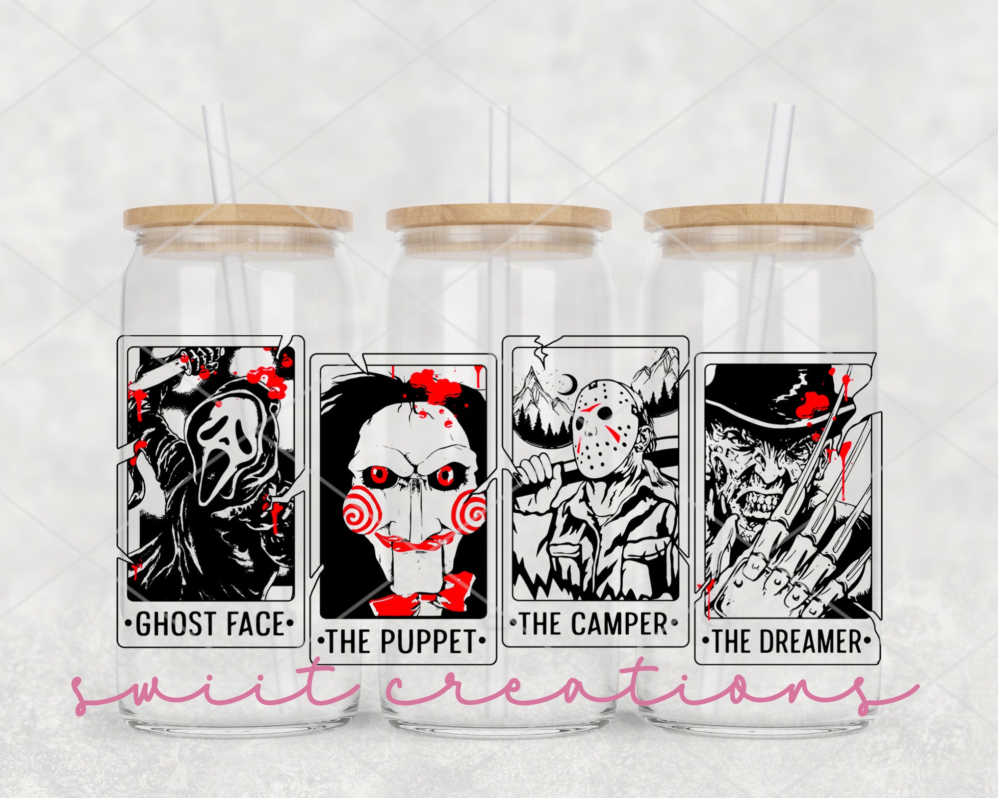 a couple of jars with some drinks in them