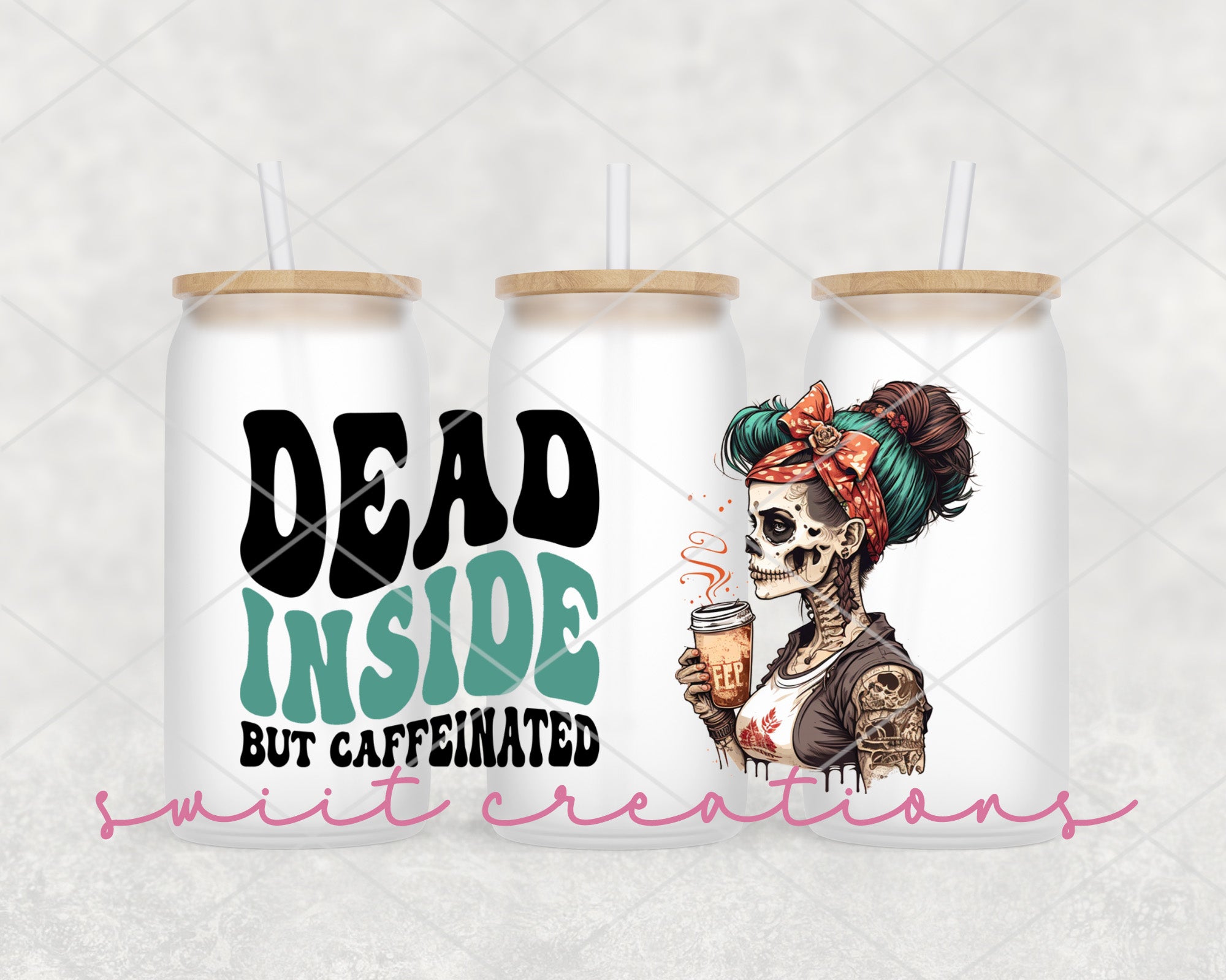 a couple of soda cans with a skeleton on them