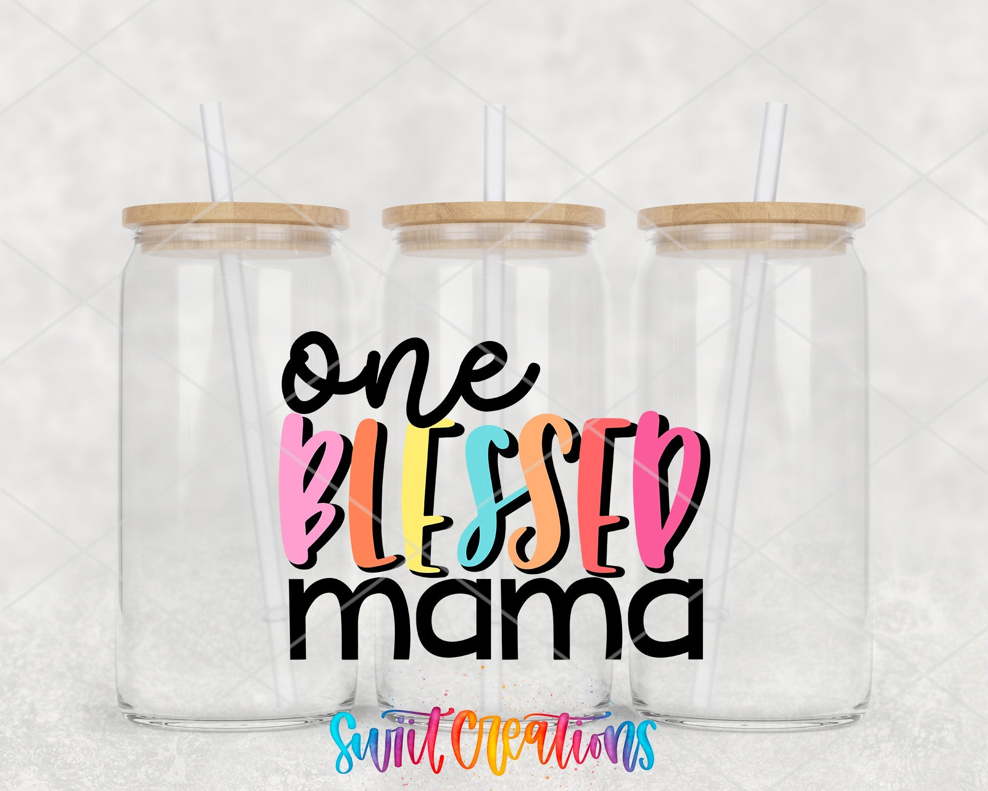 two tumblers with the words one blessing mama on them
