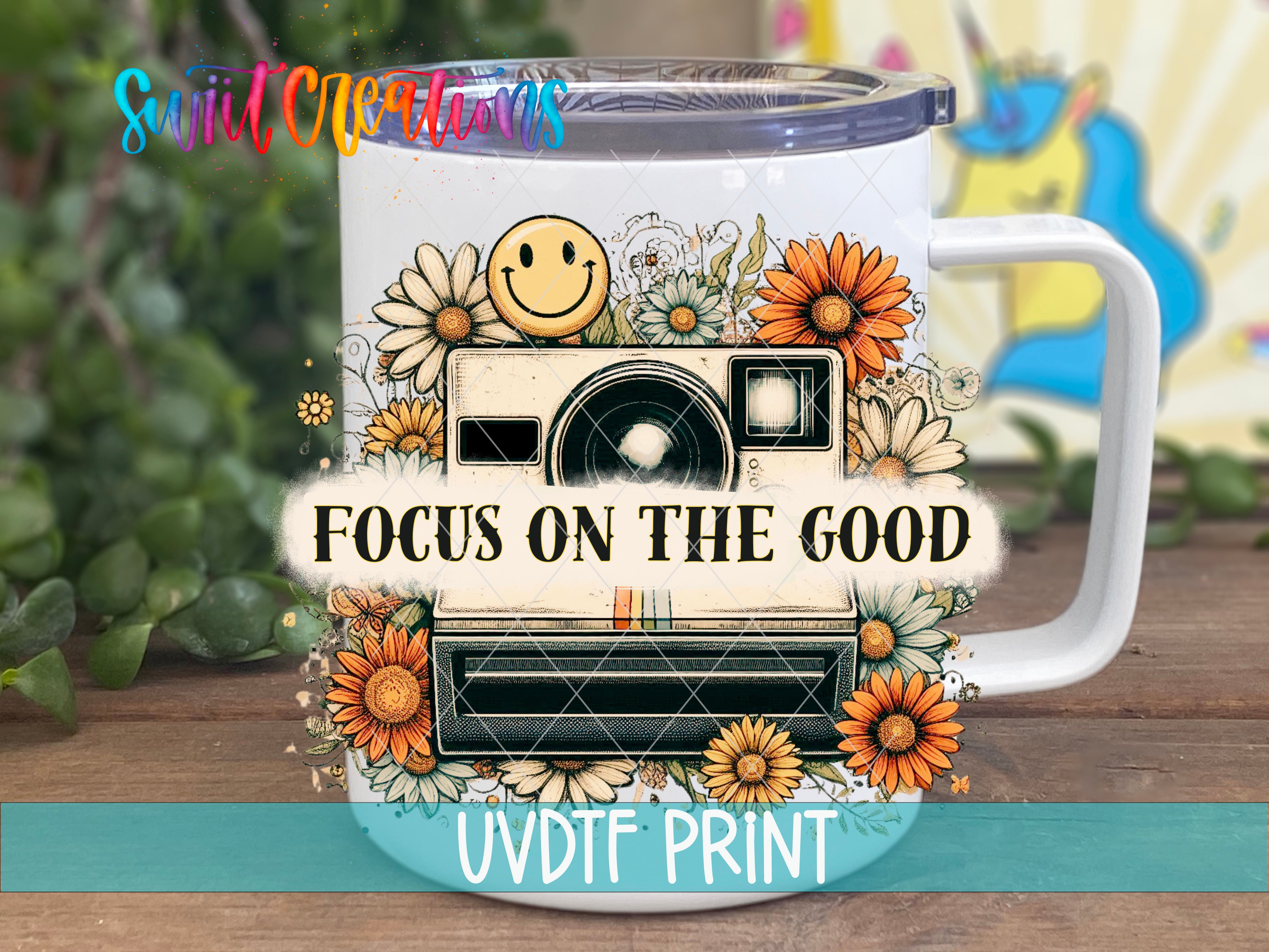 a coffee mug with the words focus on the good on it