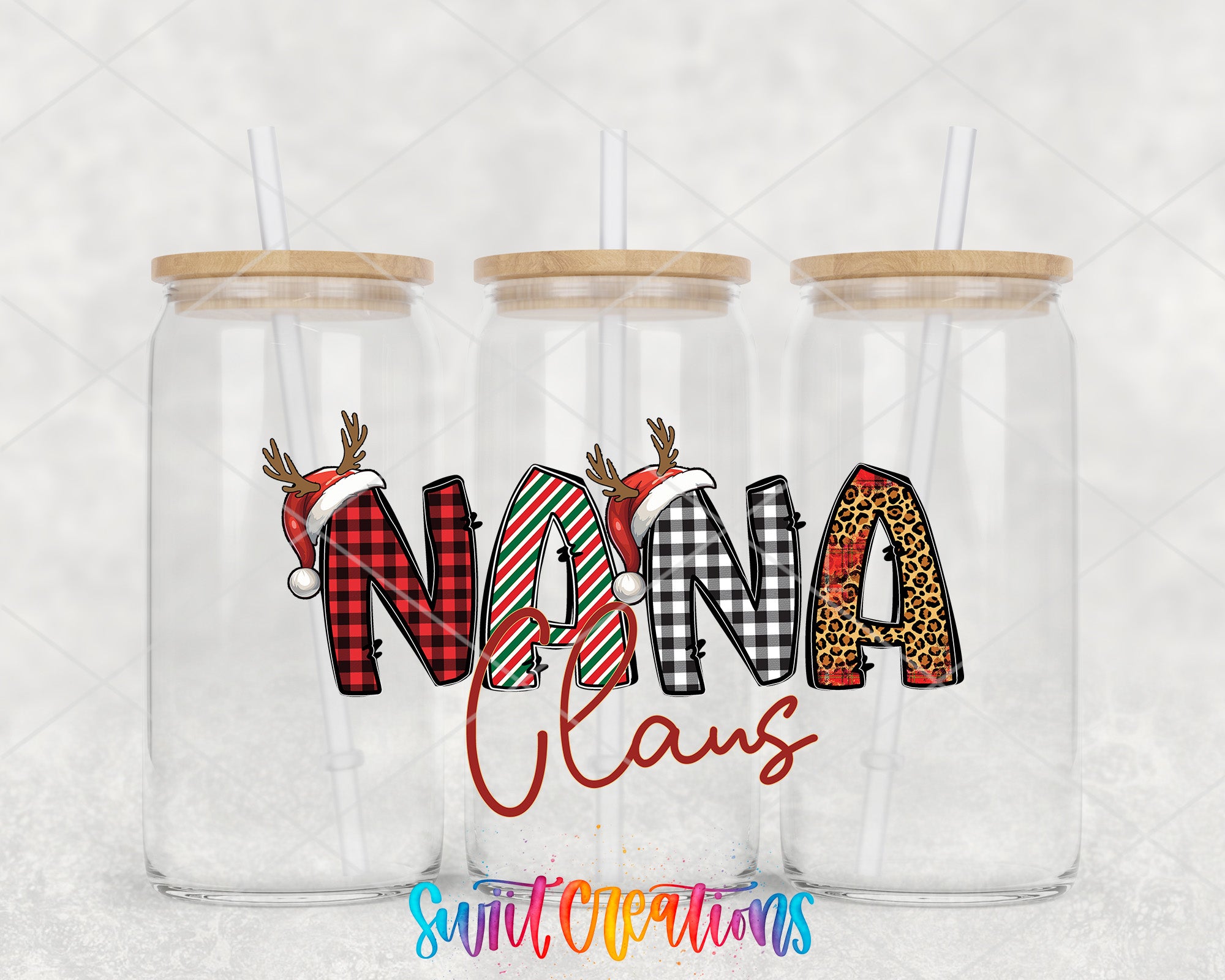 a couple of glass jars with some type of lettering on them