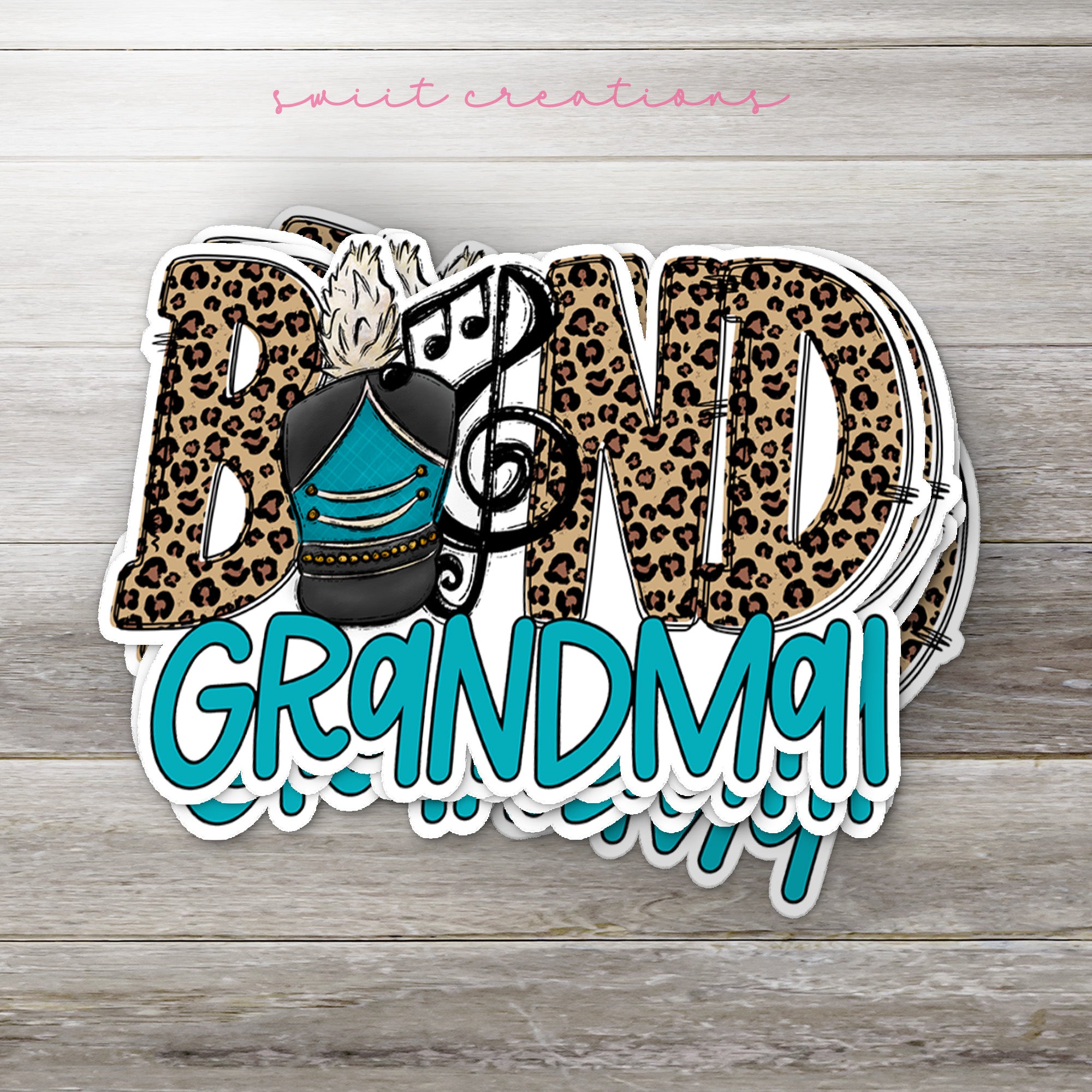 a sticker with the word grandma on it