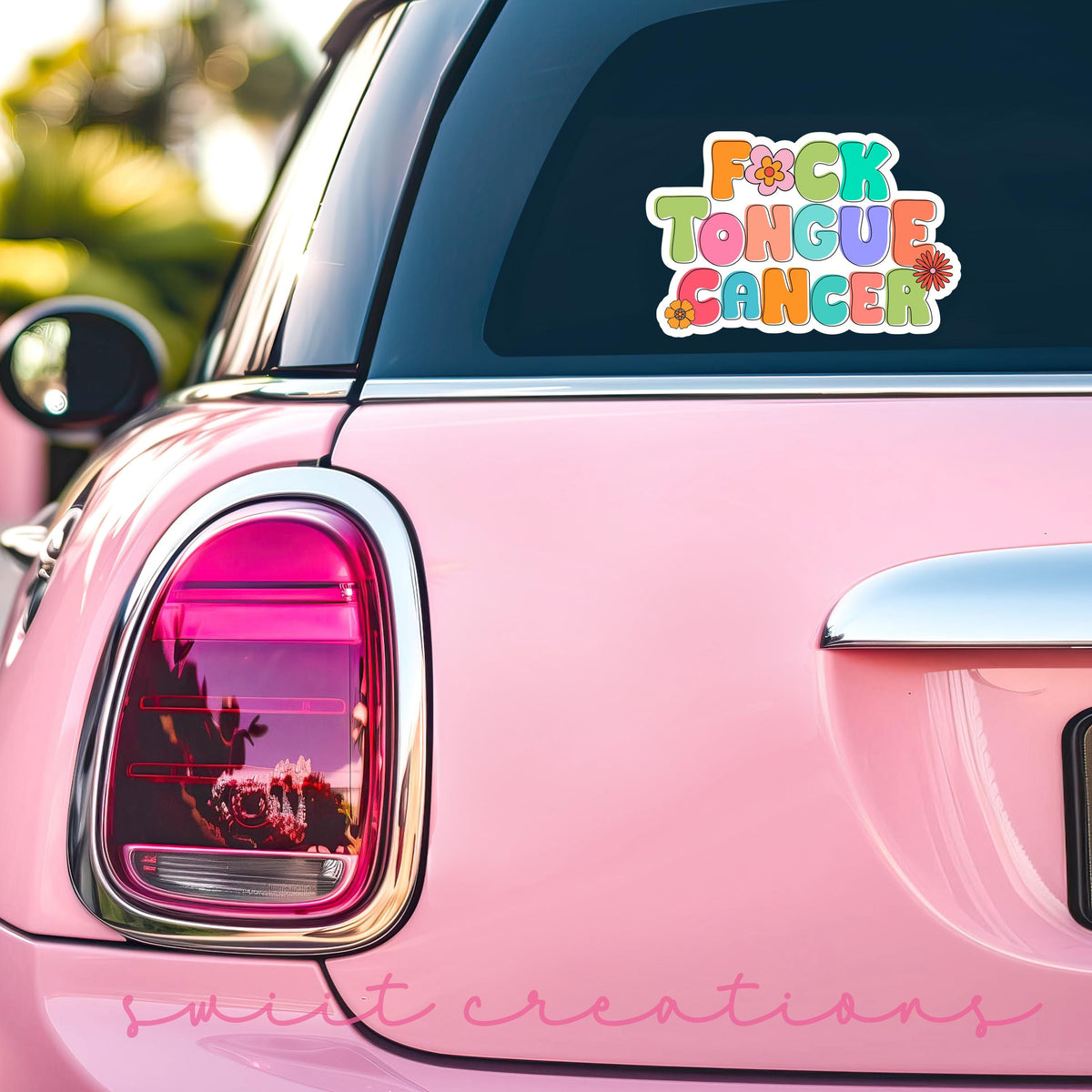 F*ck Tongue Cancer colorful retro letter waterproof vinyl sticker