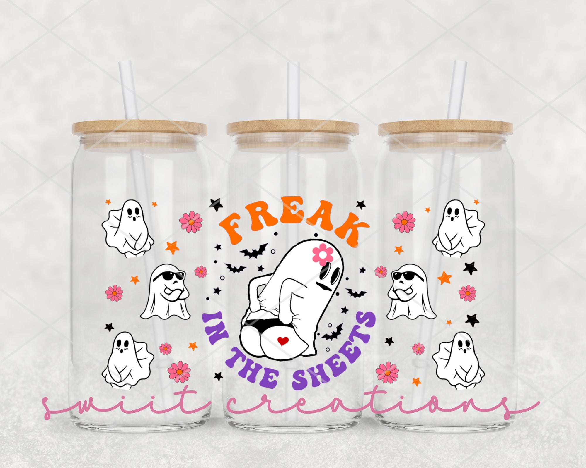 a couple of glass jars with stickers on them