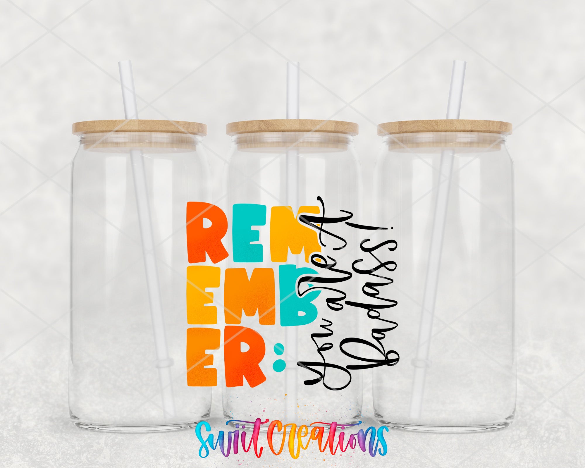 two clear tumblers with the words rem ember and rem ember