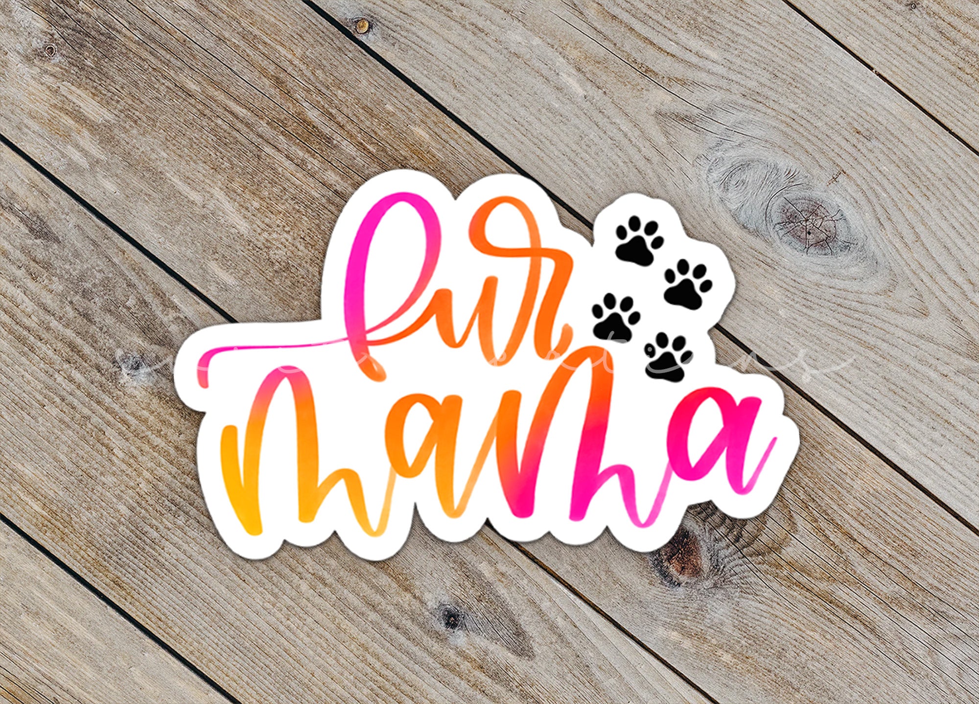 a sticker that says air mamma with a paw print