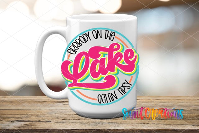 a coffee mug with the words baked on the cake on it