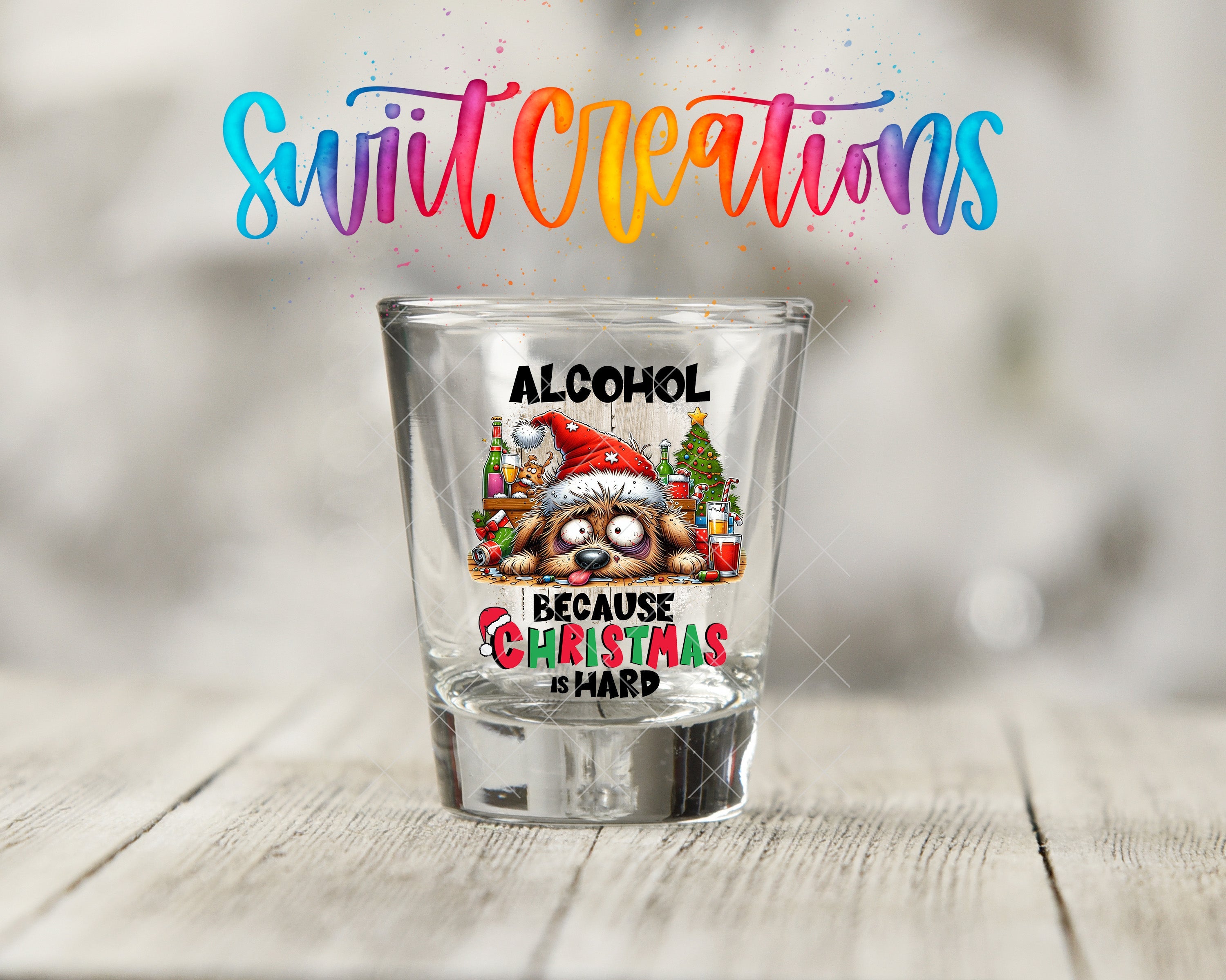a shot glass with a picture of a bear on it