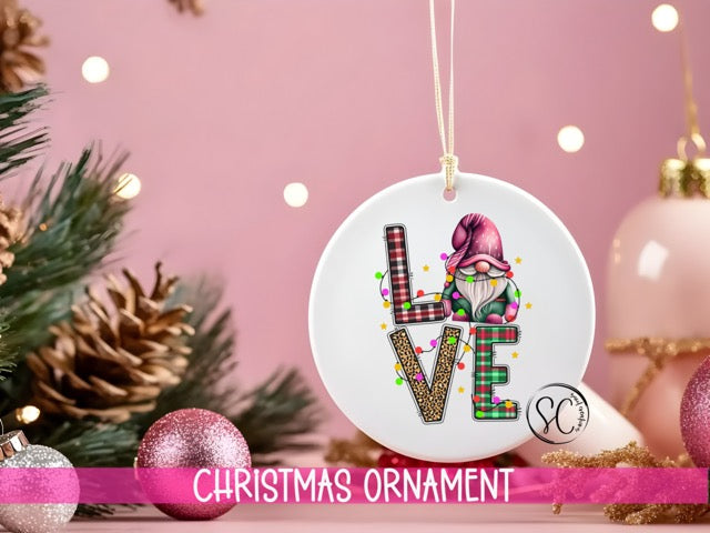 a christmas ornament hanging from a christmas tree