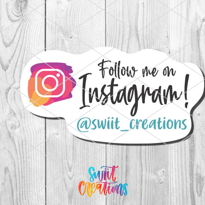a sticker that says follow me on instagramn