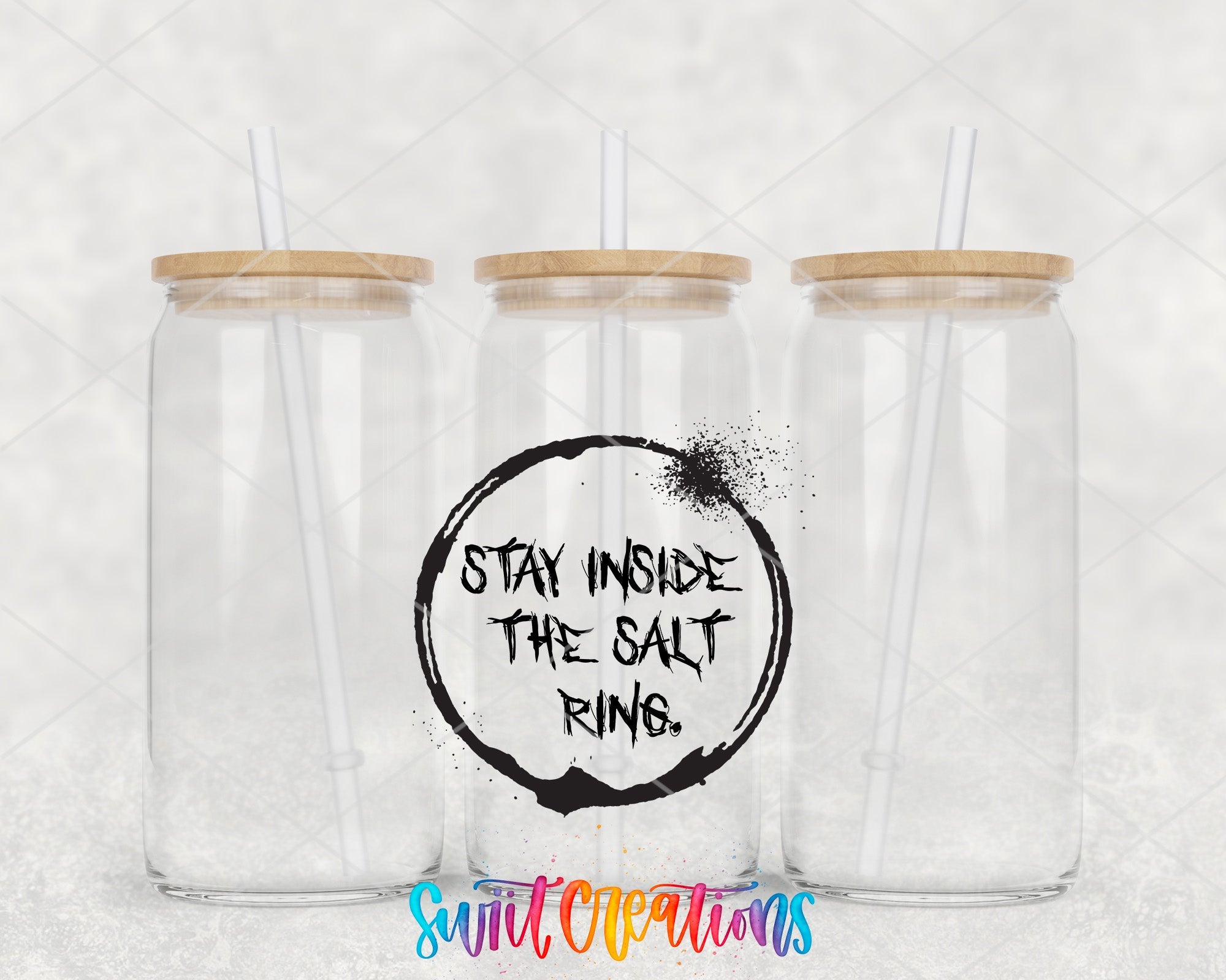 a couple of glass jars with straws in them