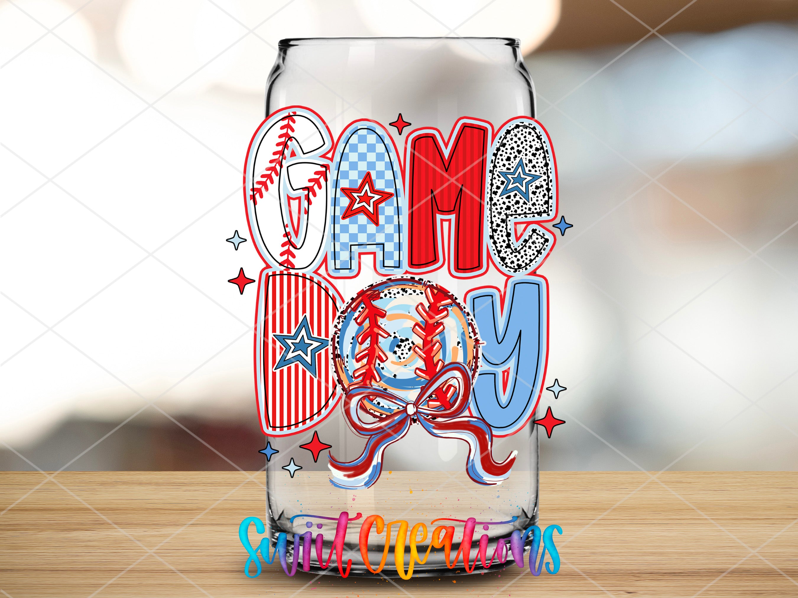 a glass with the word team mom on it