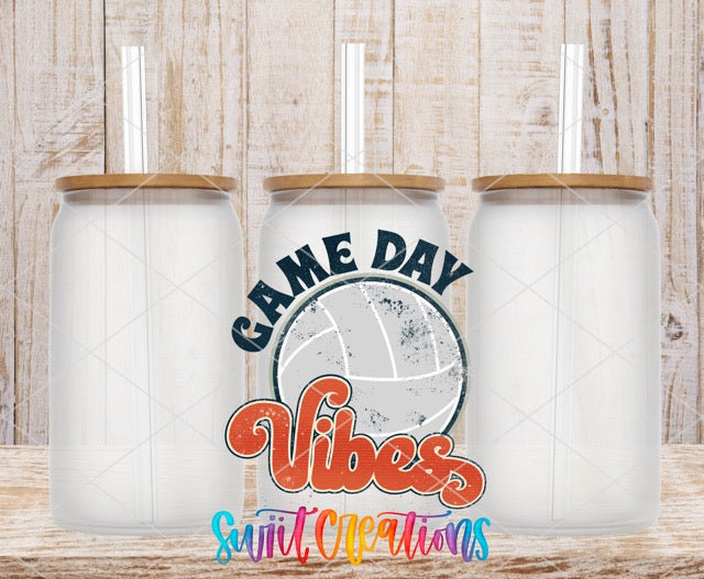 two plastic cups with the words game day vibes on them