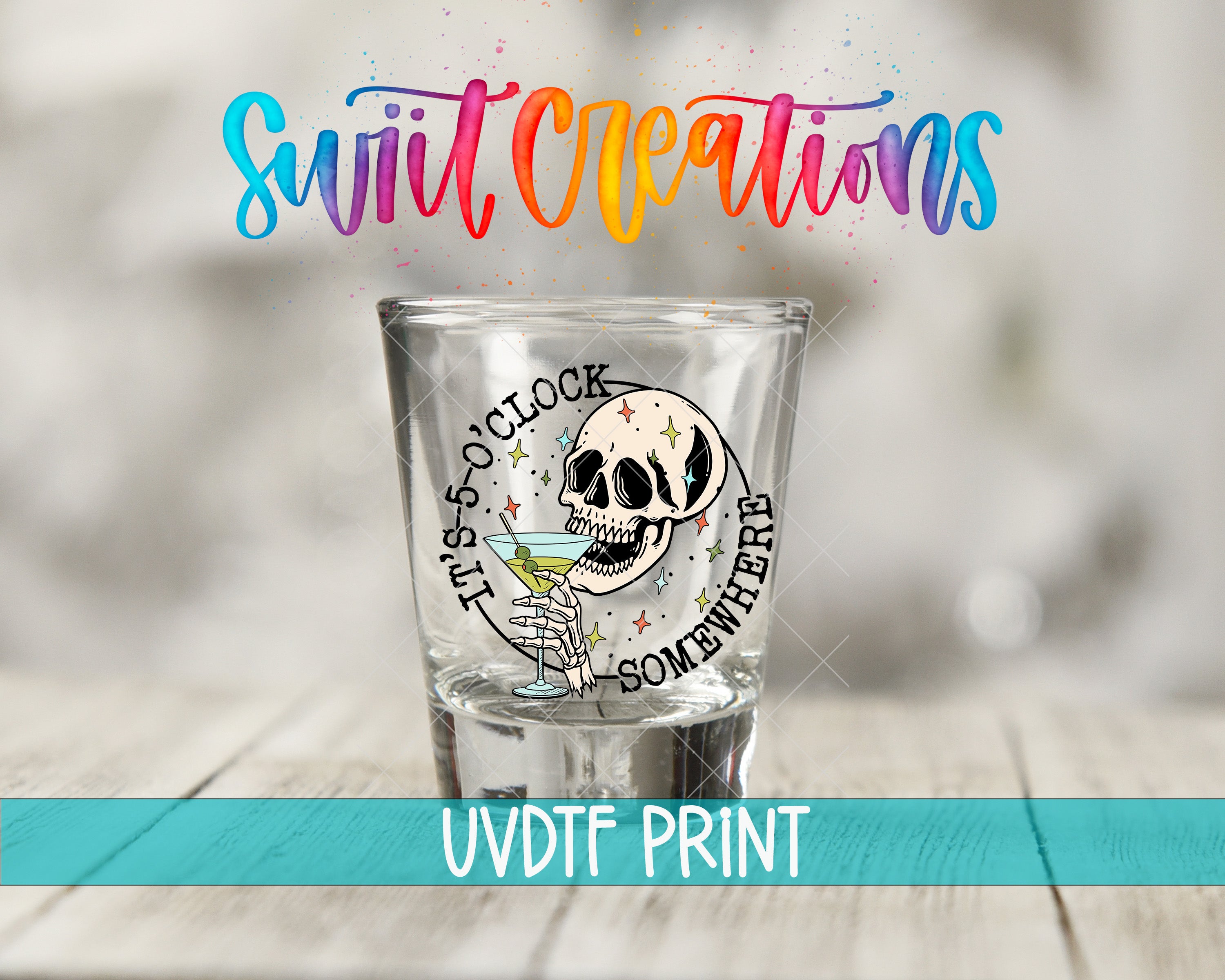 a shot glass with a skull on it