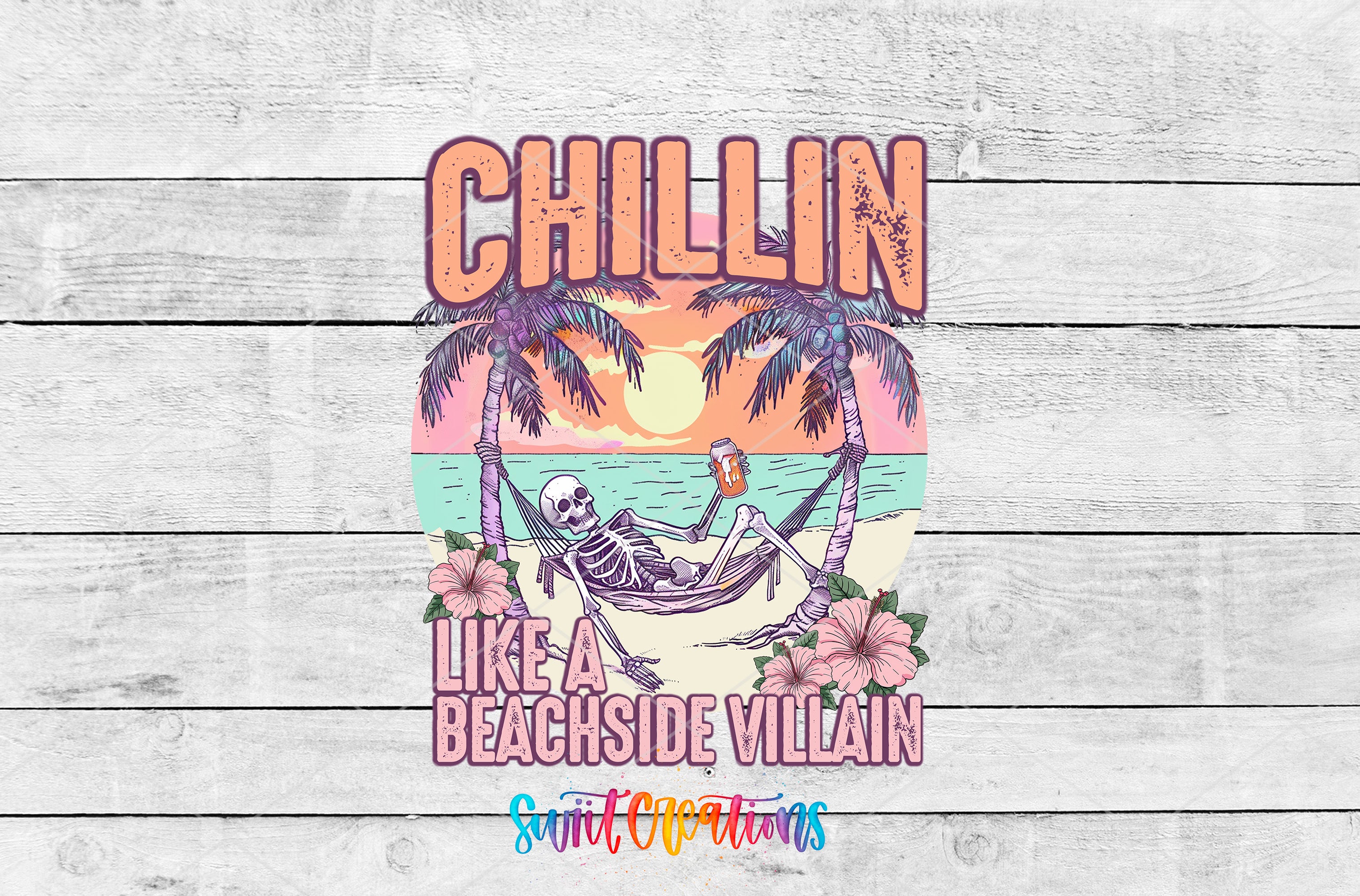 a wooden wall with a sign that says chillin like a beachside villain