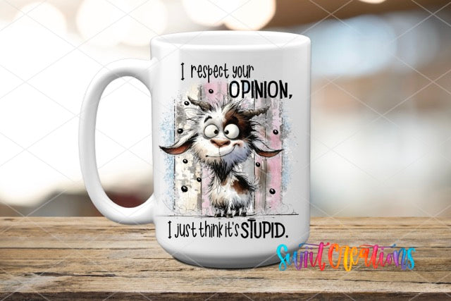 a coffee mug with a picture of a cat on it